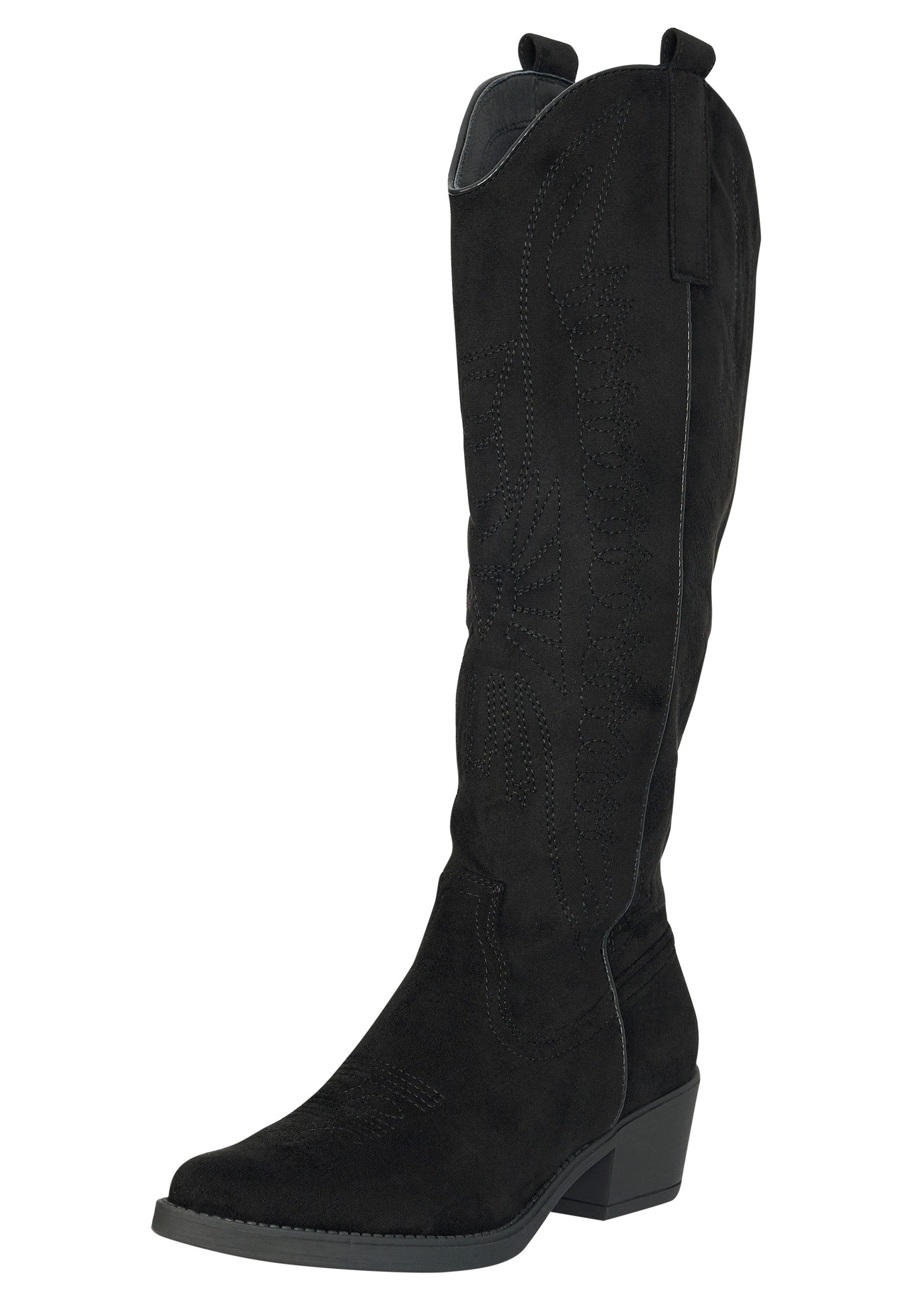 Salinyang Western Boots Damen kniehoch mit modernem Cowboy Look Stiefel