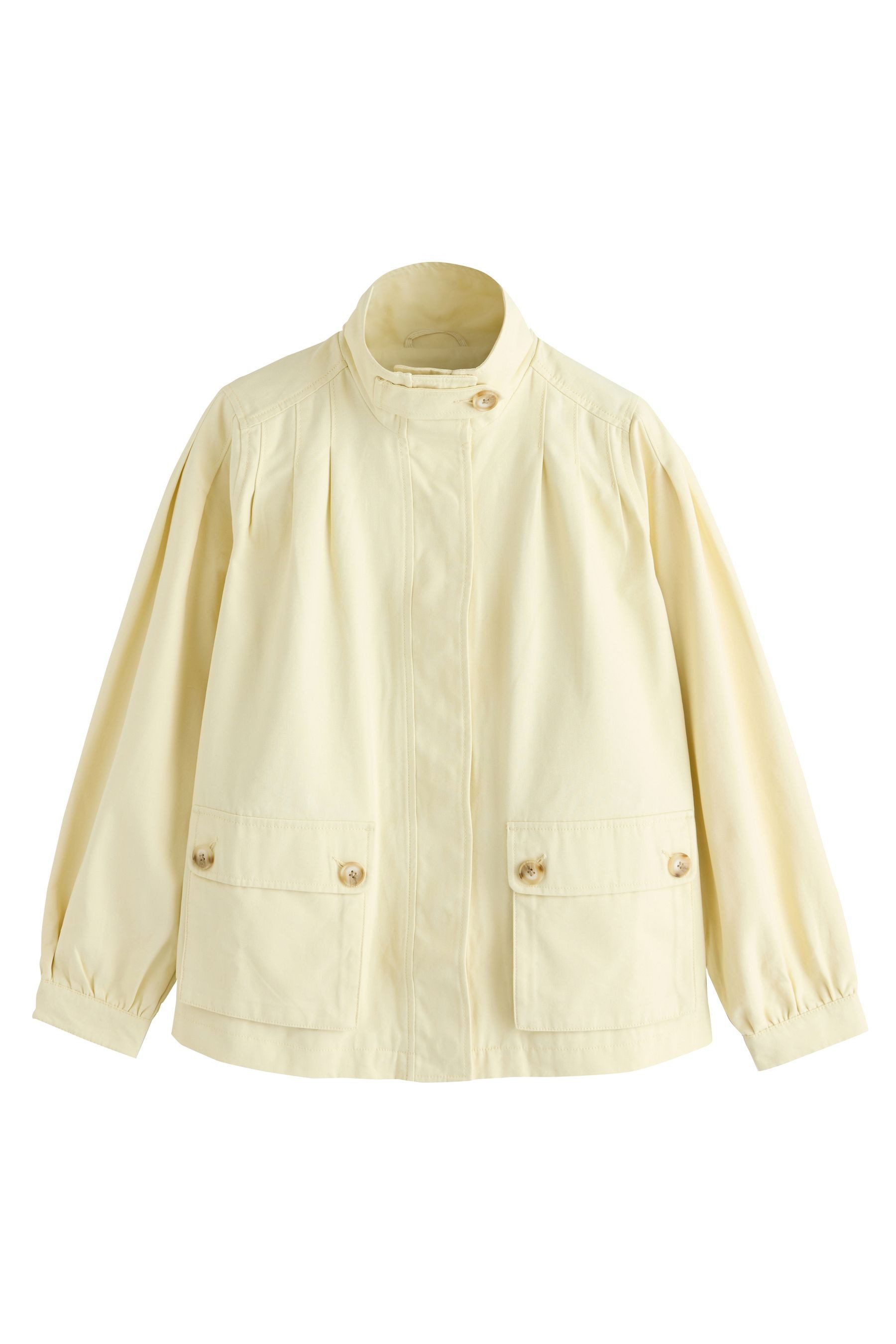 Kurzjacke Jacke aus Baumwolle mit Trichterkragen