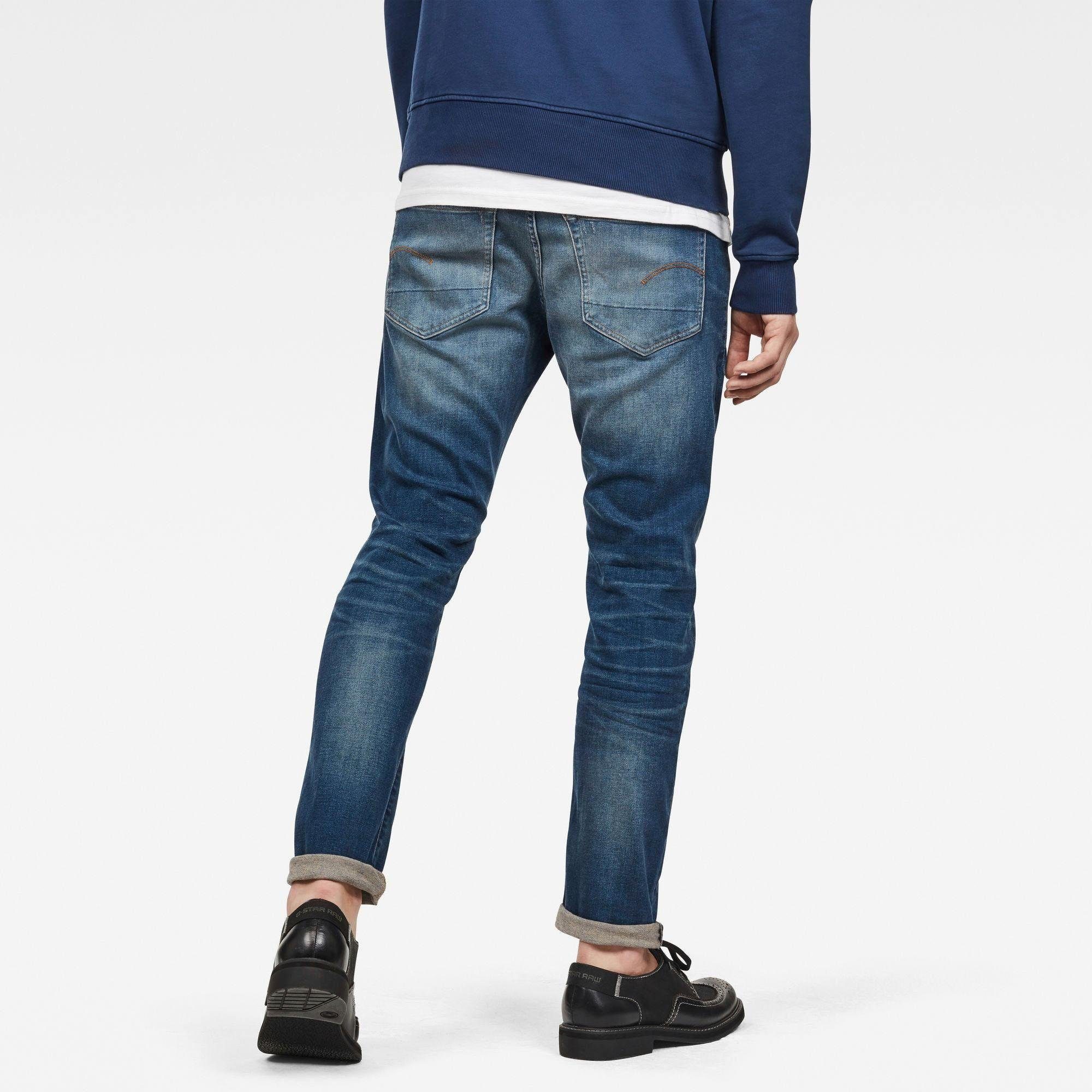 faded G-Star 3301 worker RAW Slim Slim-fit-Jeans blue