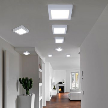 V-TAC LED Deckenleuchte, LED-Leuchtmittel fest verbaut, Warmweiß, LED Aufbaupanel Deckenleuchte warmweiß Kunststoff weiß L 16,7 cm