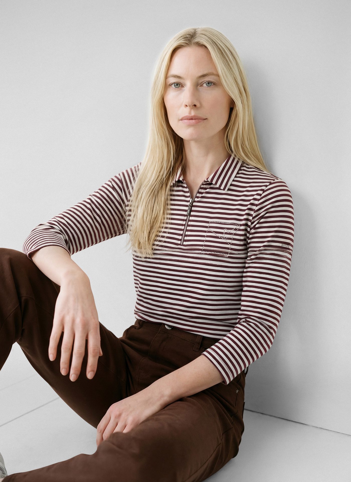 Rabe Poloshirt mit Stickerei