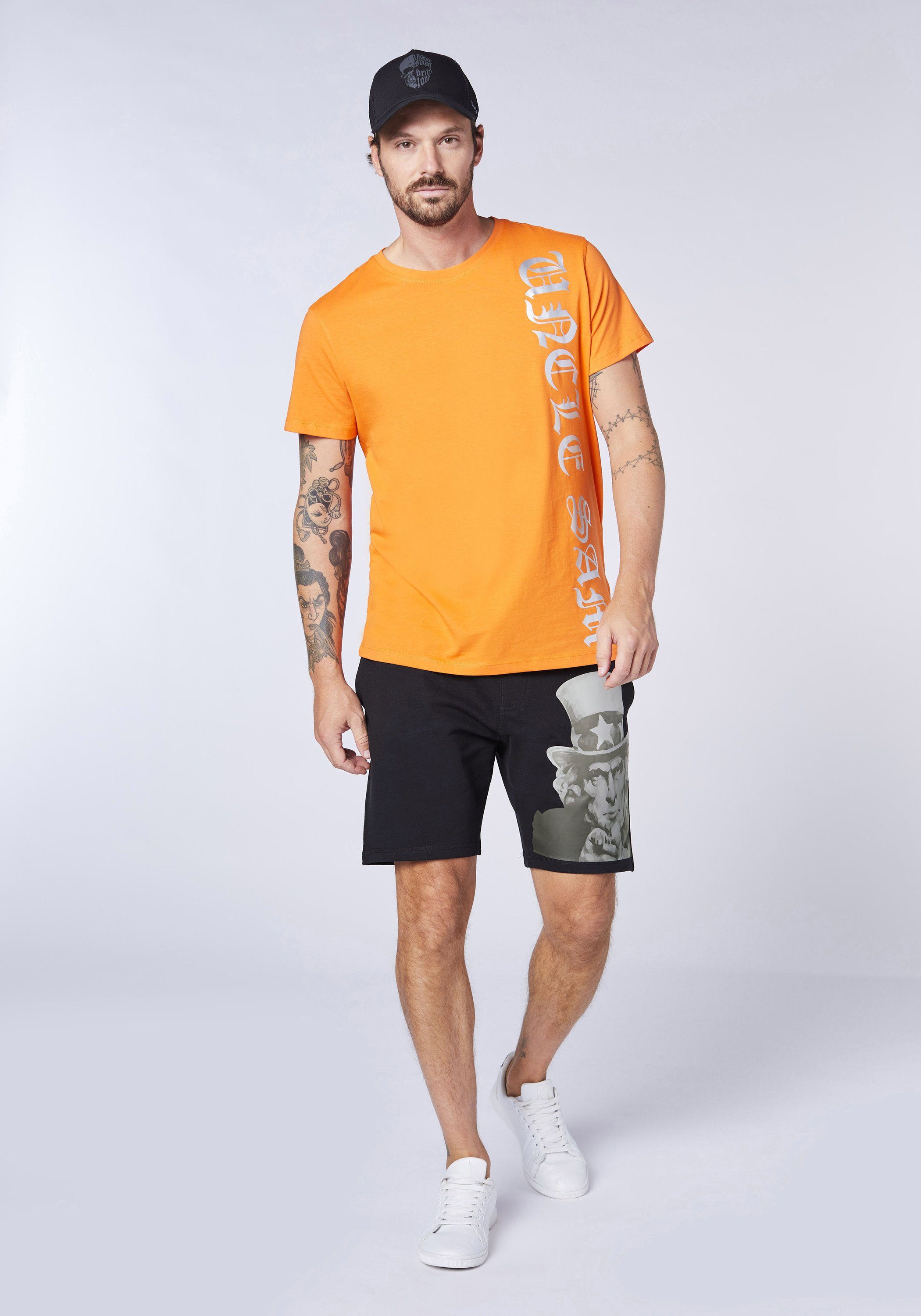 Sam 19-3911 Uncle Print mit Uncle Black Sam Deep Sweatshorts