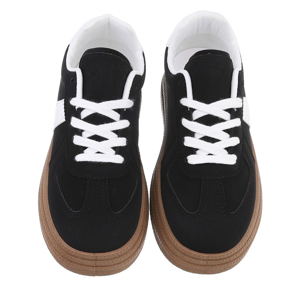 Ital-Design Damen Low-Top Freizeit Sneaker (88577240) Flach Sneakers Low in Schwarz