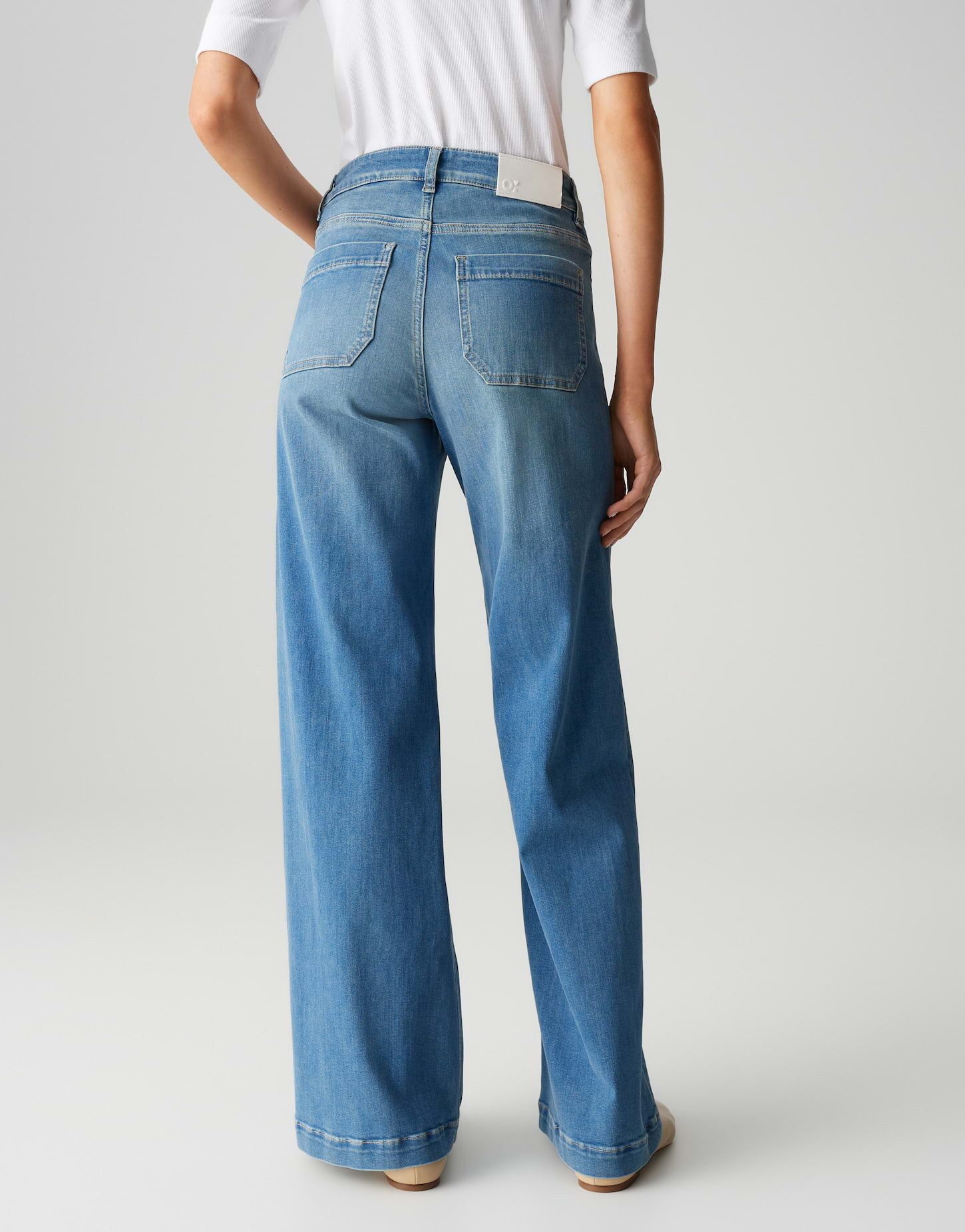 OPUS PANTS Palazzohose MELLY GROOVE Mid Rise aus Spanish Cotton Mix