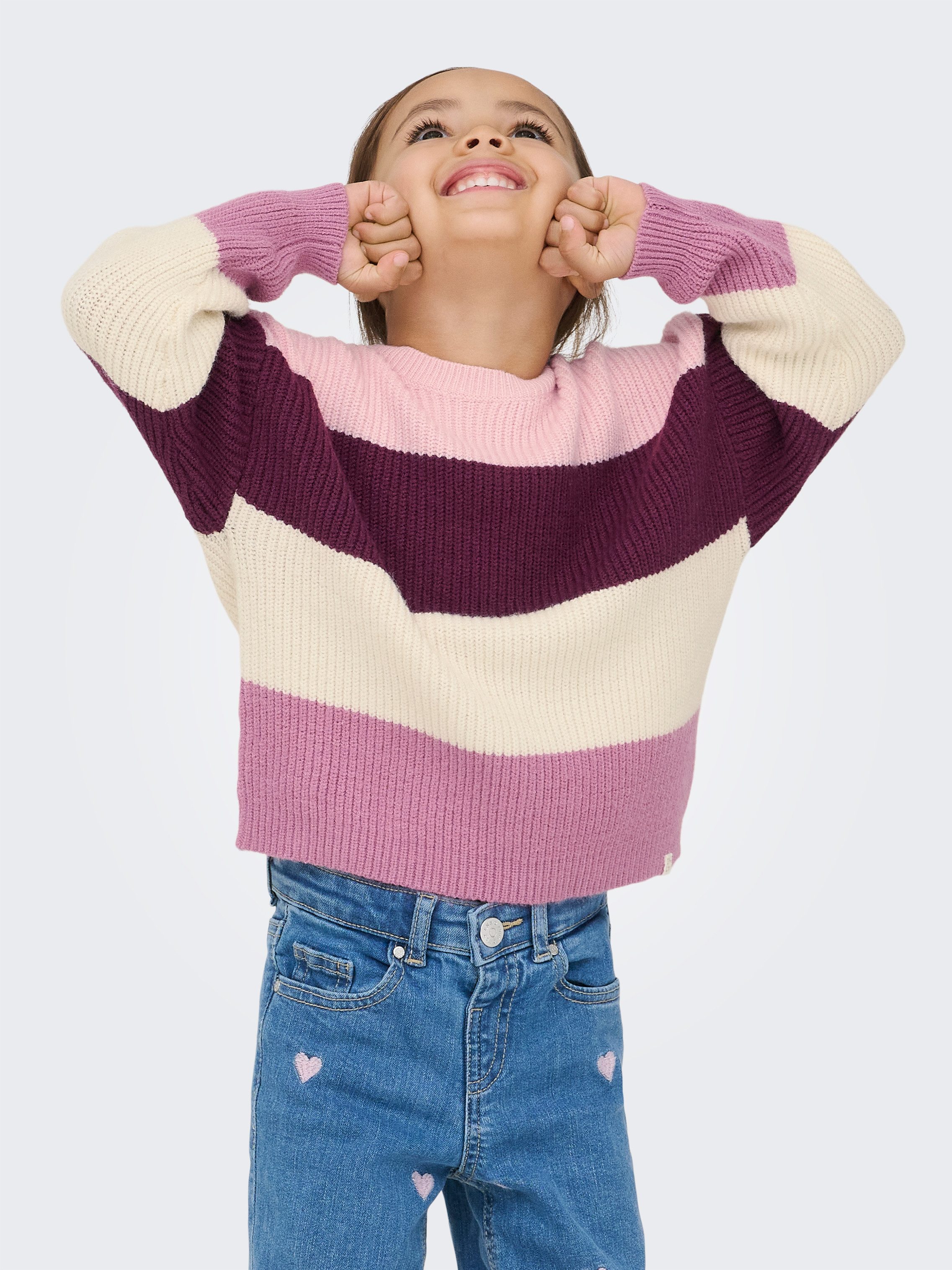 KIDS ONLY Strickpullover KMGSANDY L/S STRIPE PULLOVER KNT NOOS Viskosemischung, regular fit