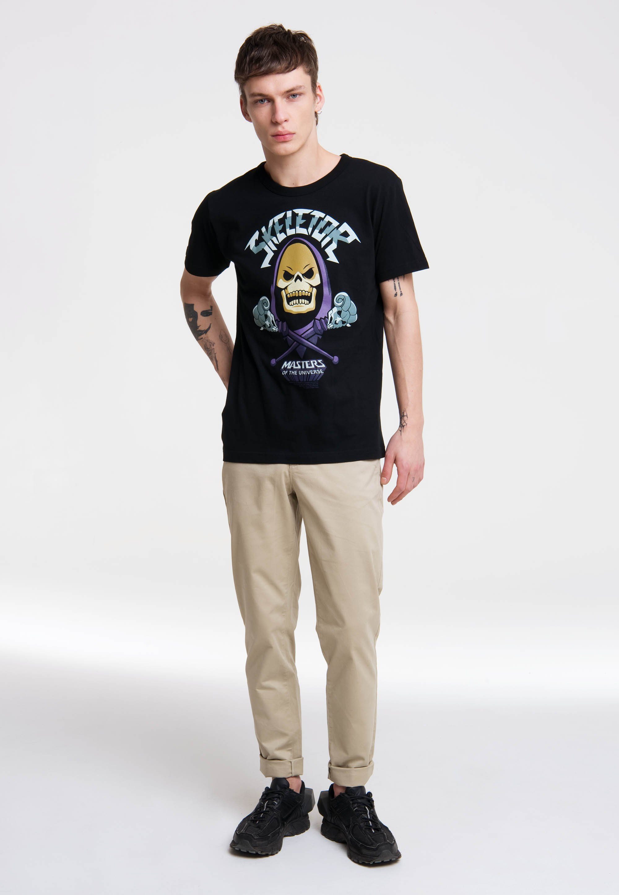 LOGOSHIRT T-Shirt großem Universe-Print The Skeletor Masters mit Of
