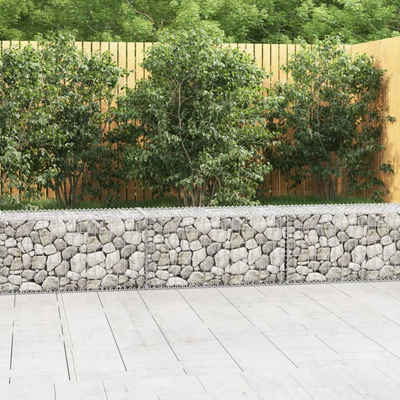 vidaXL Gartenzaun Gabionenwand mit Abdeckung 300×50×50 cm Verzinkter Stahl, (1-St)