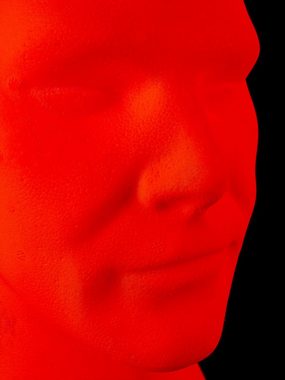 PSYWORK Dekofigur Schwarzlicht Deko Kopf "Glowhead" Rot, UV-aktiv, leuchtet unter Schwarzlicht