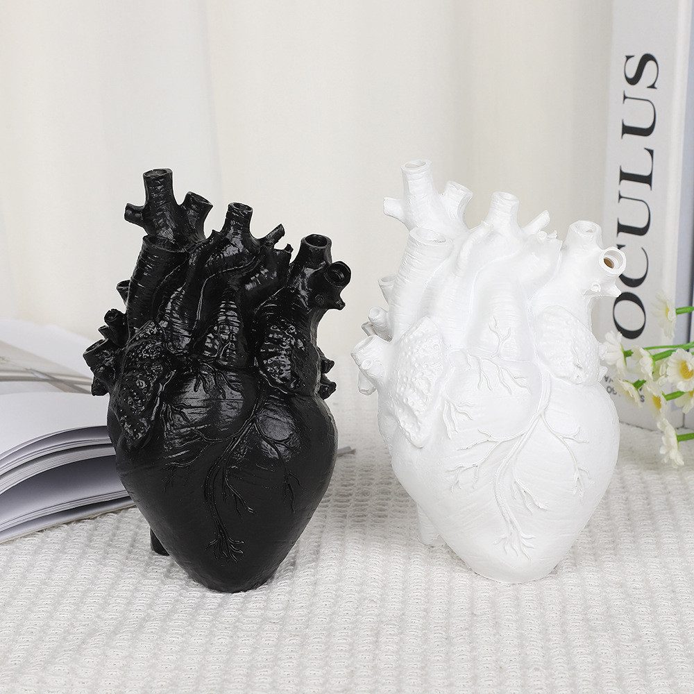 FELIXLEO Dekovase Heart Organ Design Flower Vase, Creative Modern Resin Flower Vase – Bild 4 von 4