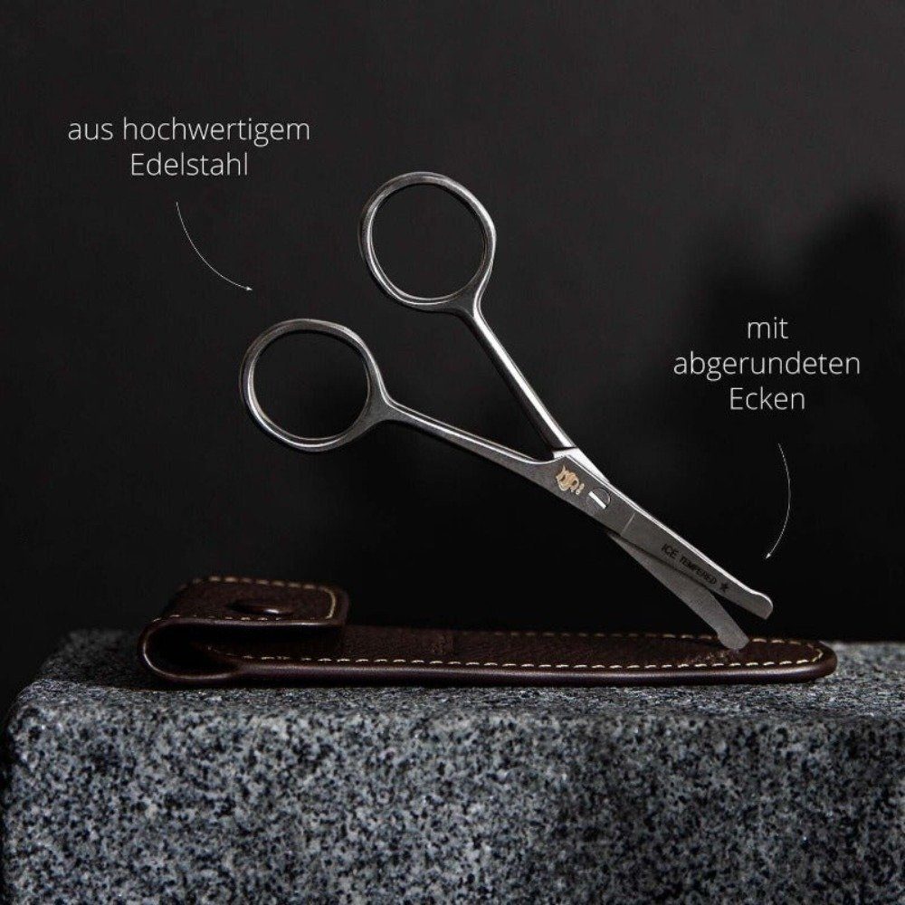 Störtebekker Bartschere für den perfekten Bartschnitt (11,4 cm), (liegt gut in der Hand, müheloses Schneiden), bringt deinen Bart in Form