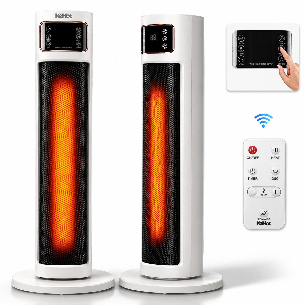 oyajia Heizlüfter Keramikheizlüfter Energiesparend PTC Heizlüfter mit Thermostat Heizung, Automatische Oszillation, Fernbedienung, Display, Timer, Überhitzungs