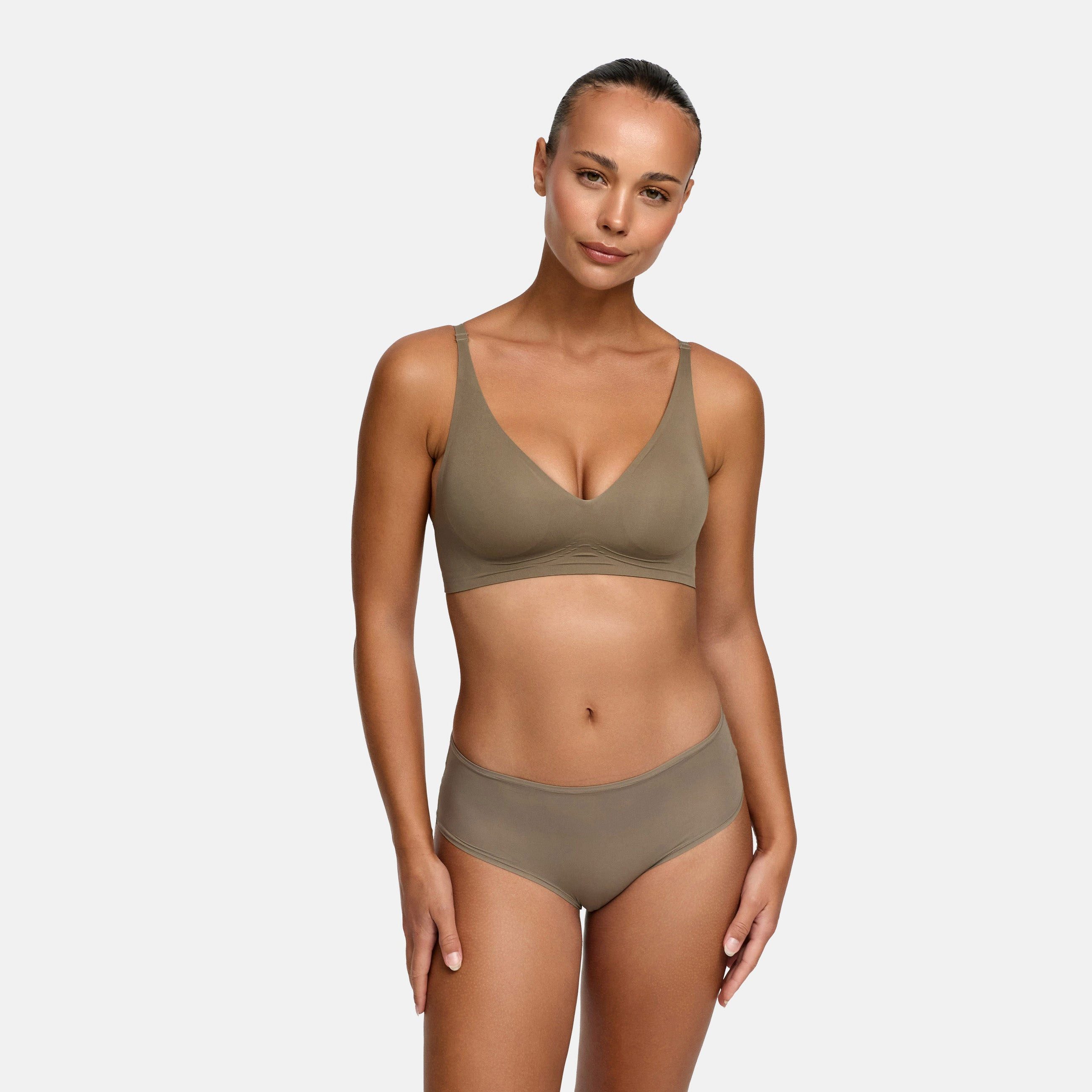 cfab (creamy fabrics) Bügelloser BH Comfort Push-Up BH-Taupe-M (1-tlg)