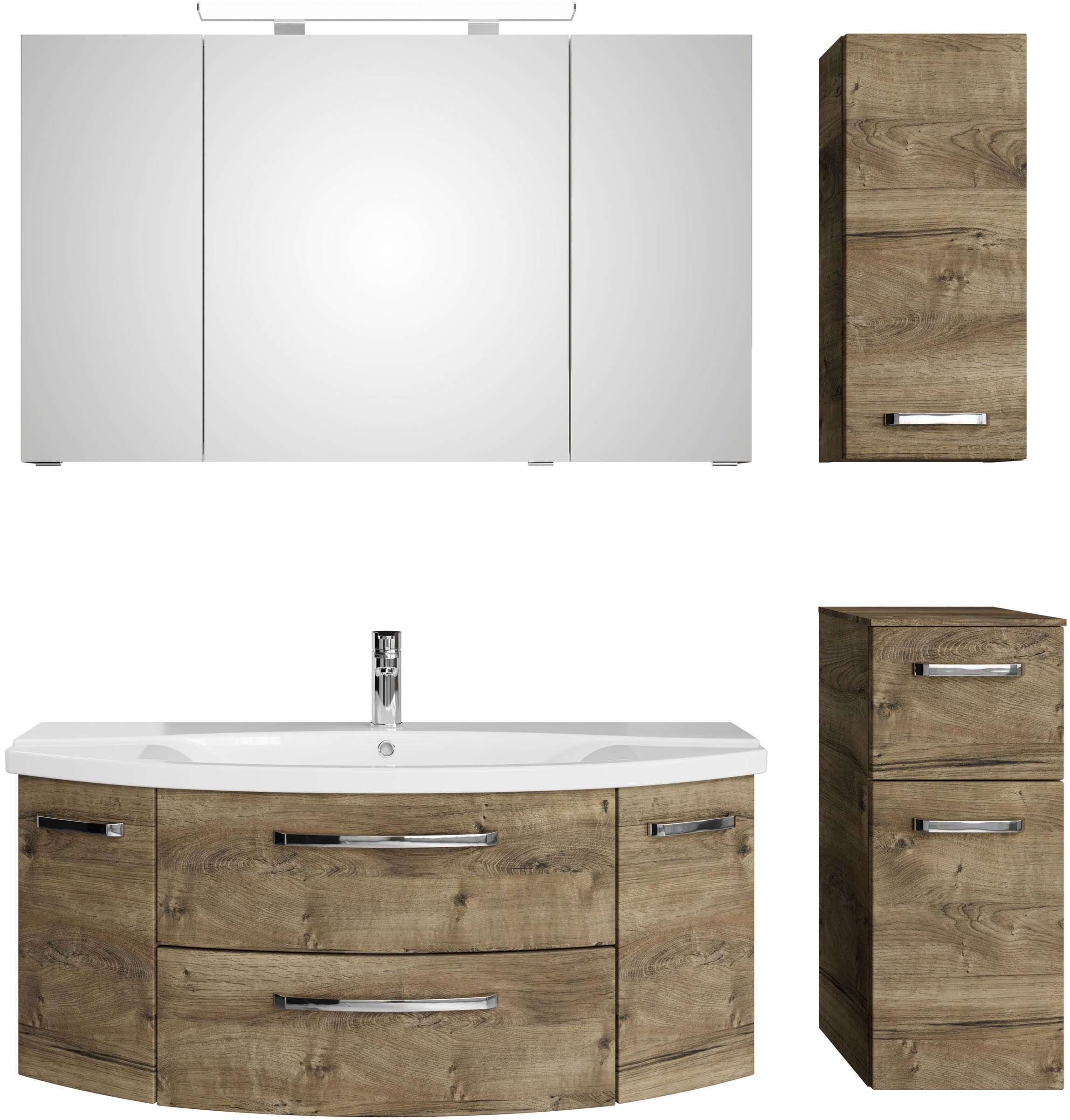 Saphir Badmöbel-Set Serie 4010 4-teilig Keramik-Waschtisch günstig online kaufen