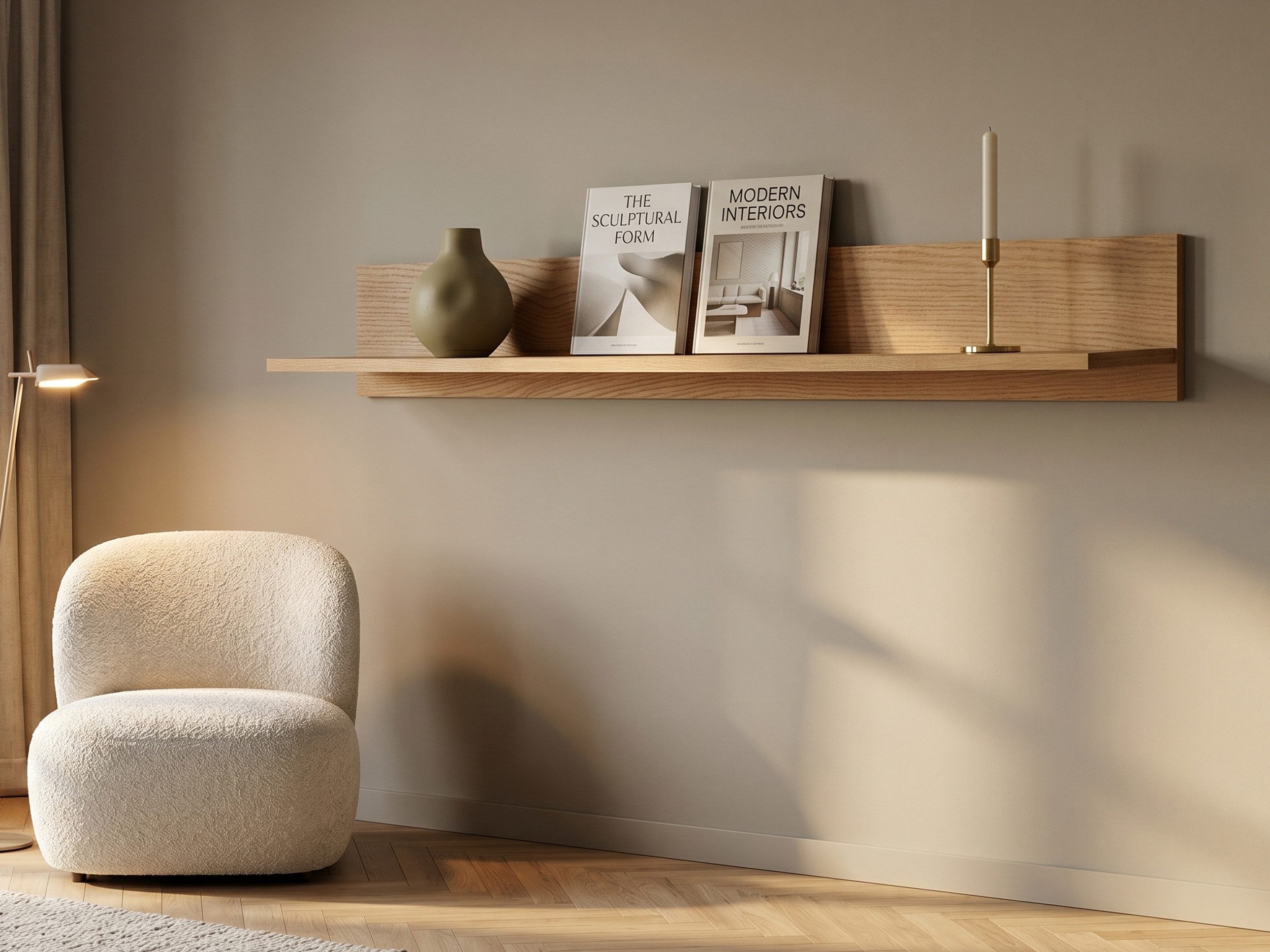 Massivart® Wandboard 153 cm Breite Wildeiche geölt »ARAYA«, Stauraum · große Ablagefläche · Wandregal
