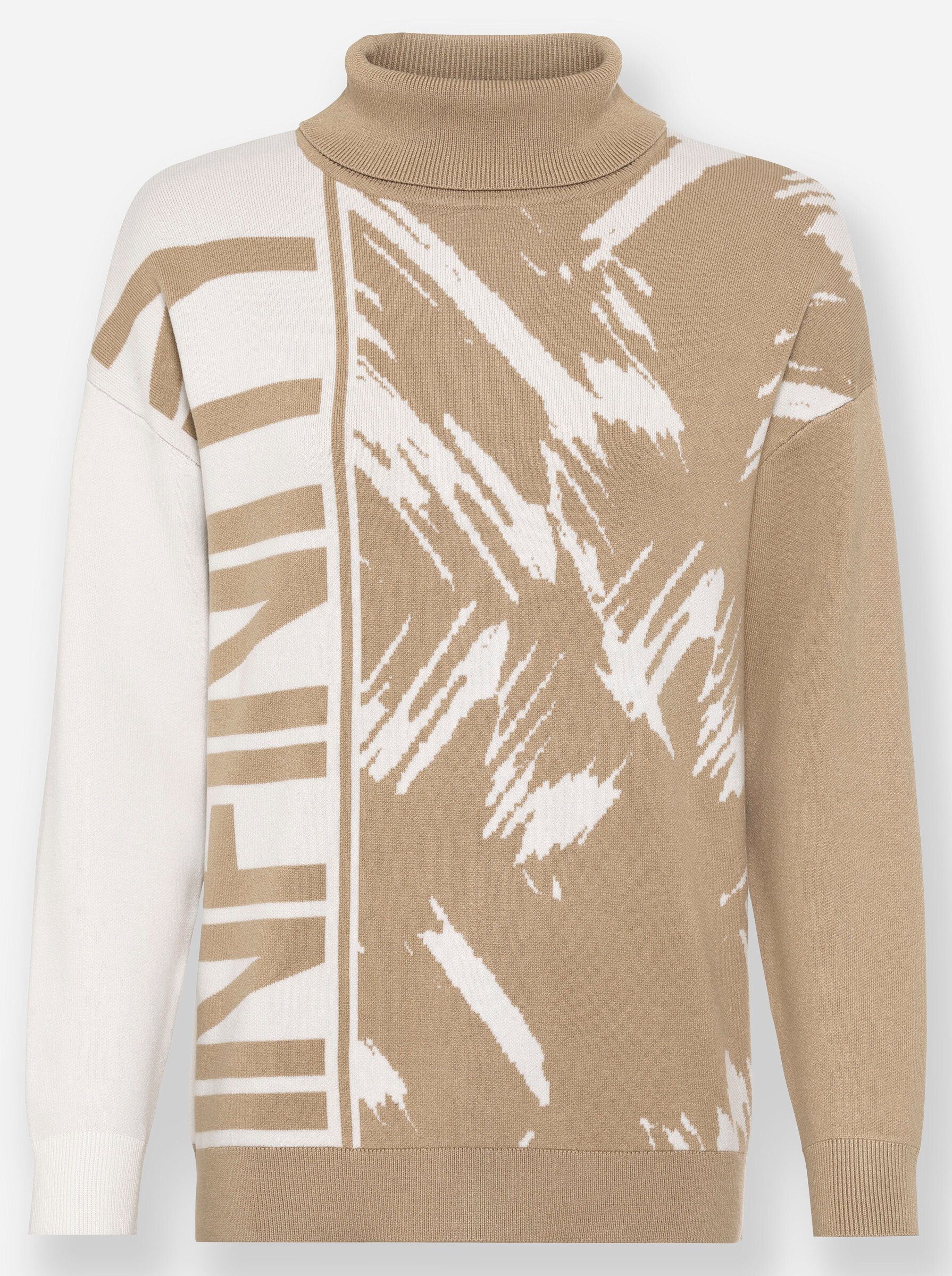 heine Strickpullover Rollkragenpullover Langarm Feinstrick, Jacquard