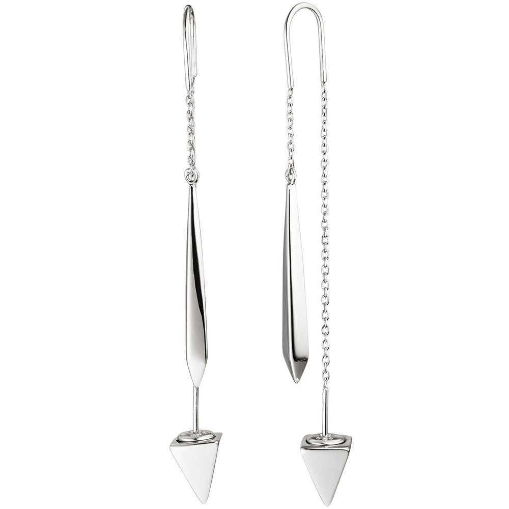 Schmuck Krone Paar Ohrhänger Durchzieher lange Ohrhänger Ohrringe aus 925  Silber Ohrschmuck für Damen, Silber 925