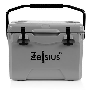 Zelsius Kühlbox Kühlbox grau 25 Liter, Cooling Box ideal für Auto Camping, 25 l, mit Flaschenöffner