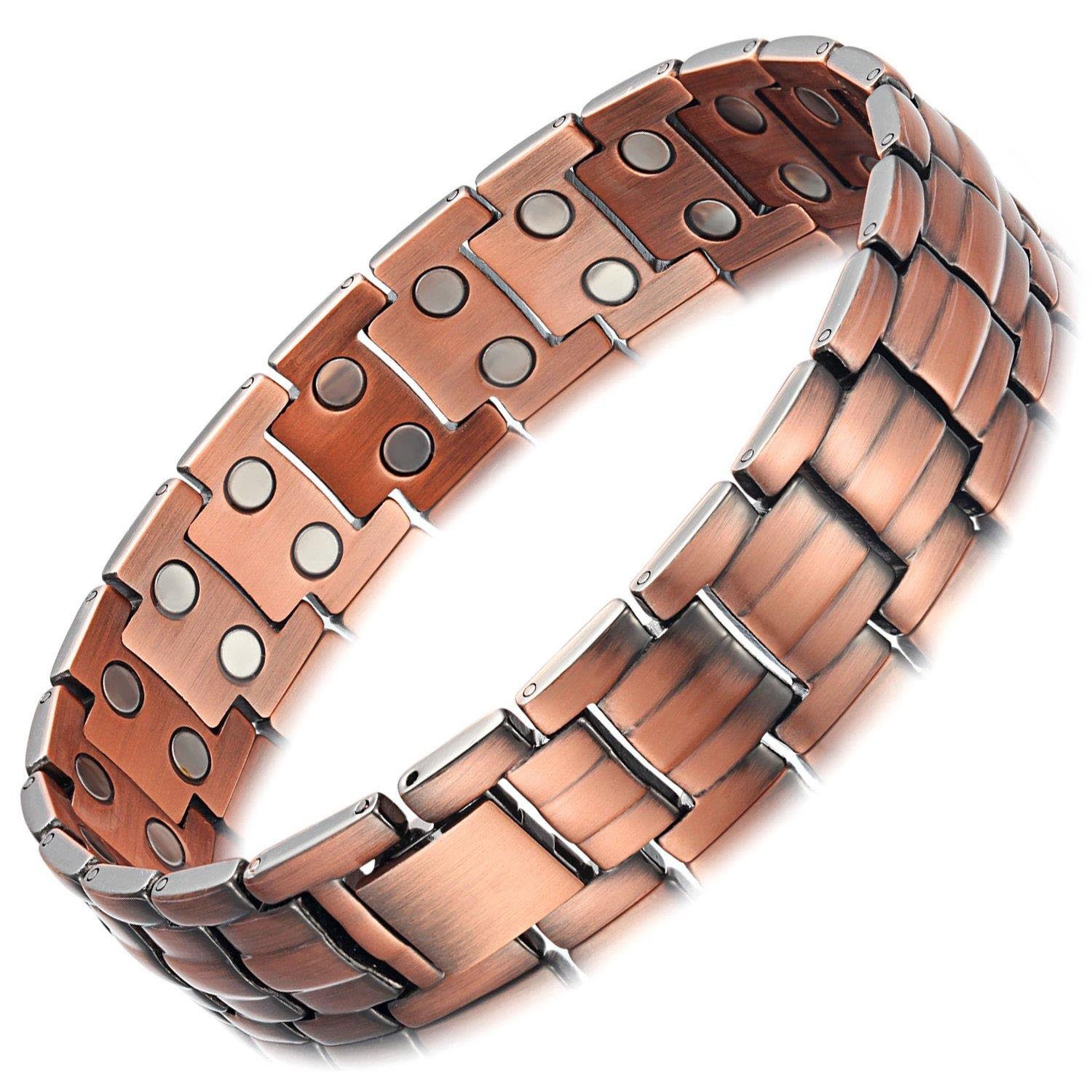 Haiaveng Armband Reines Kupfer Magnetarmband Männer,Magnetische Armbänder für