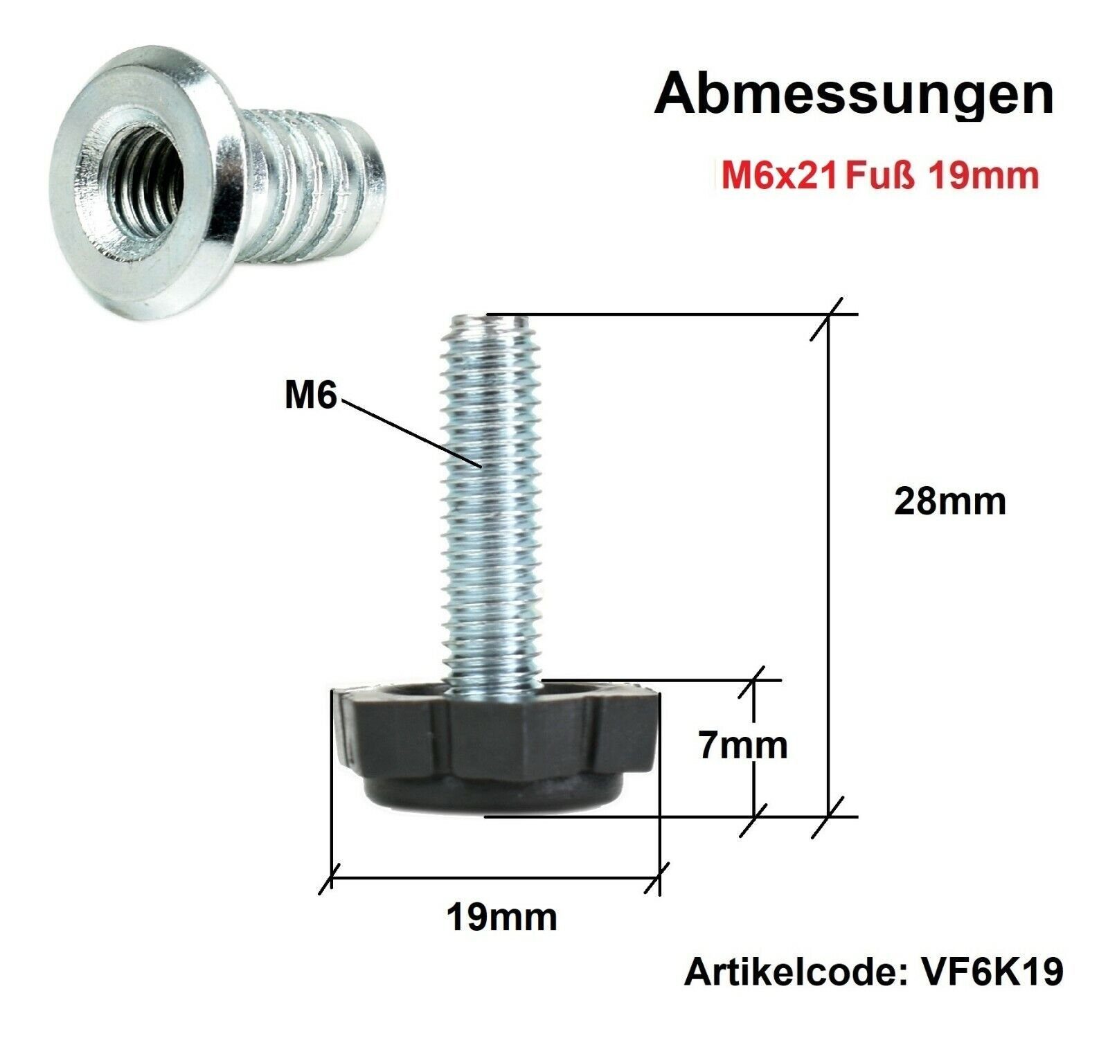 Prima-Online Möbelfuß Stellteller Stellfuß Sockel Höhenversteller Schraubfüße M6/8/10