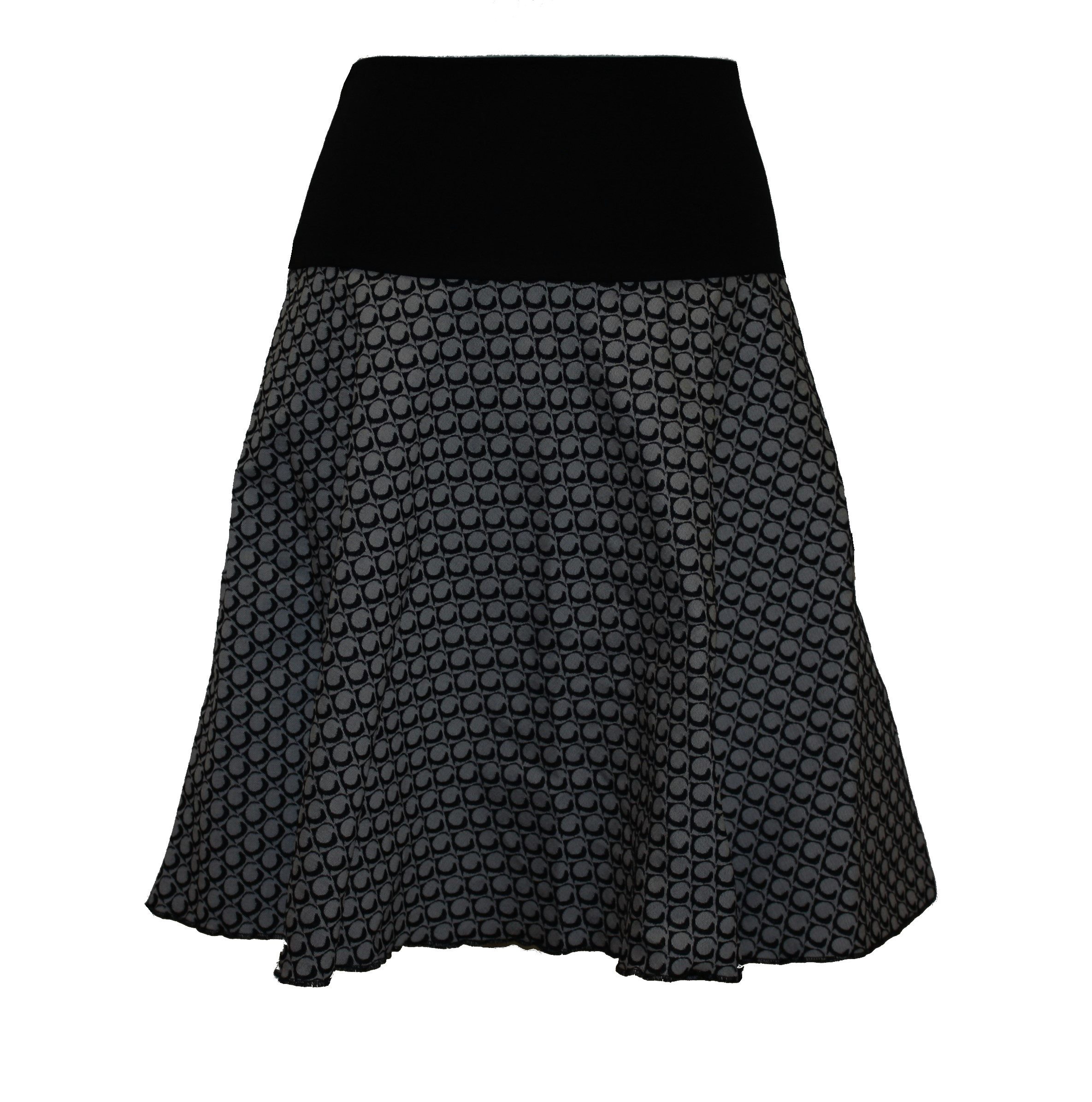dunkle design A-Linien-Rock Bengalin Stretch 57cm günstig online kaufen
