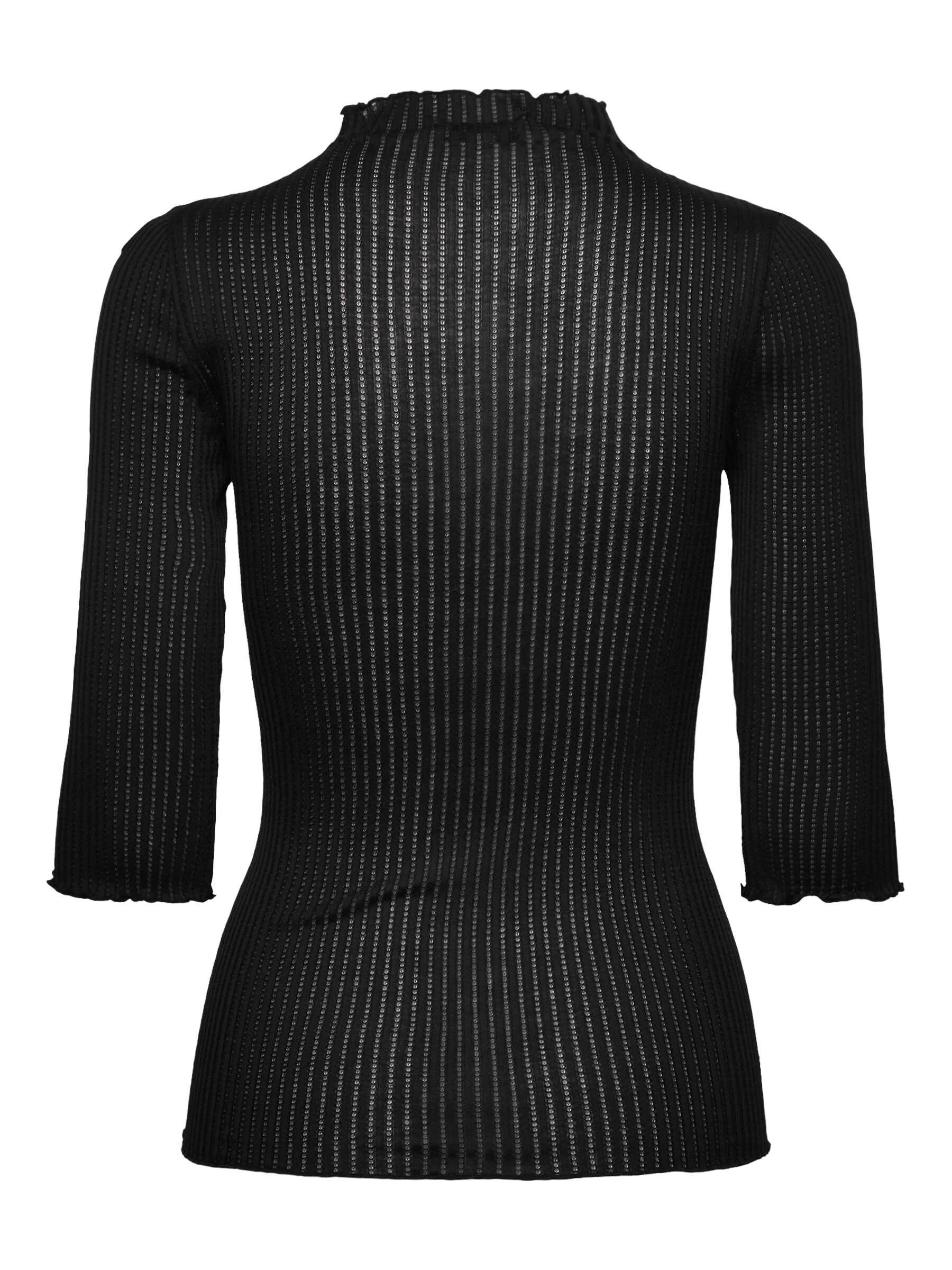 rosemunde Stehkragenshirt Belize silk shirt leicht transparentes Shirt, 3/4 Arm, mit Stehkragen, Seidenmix