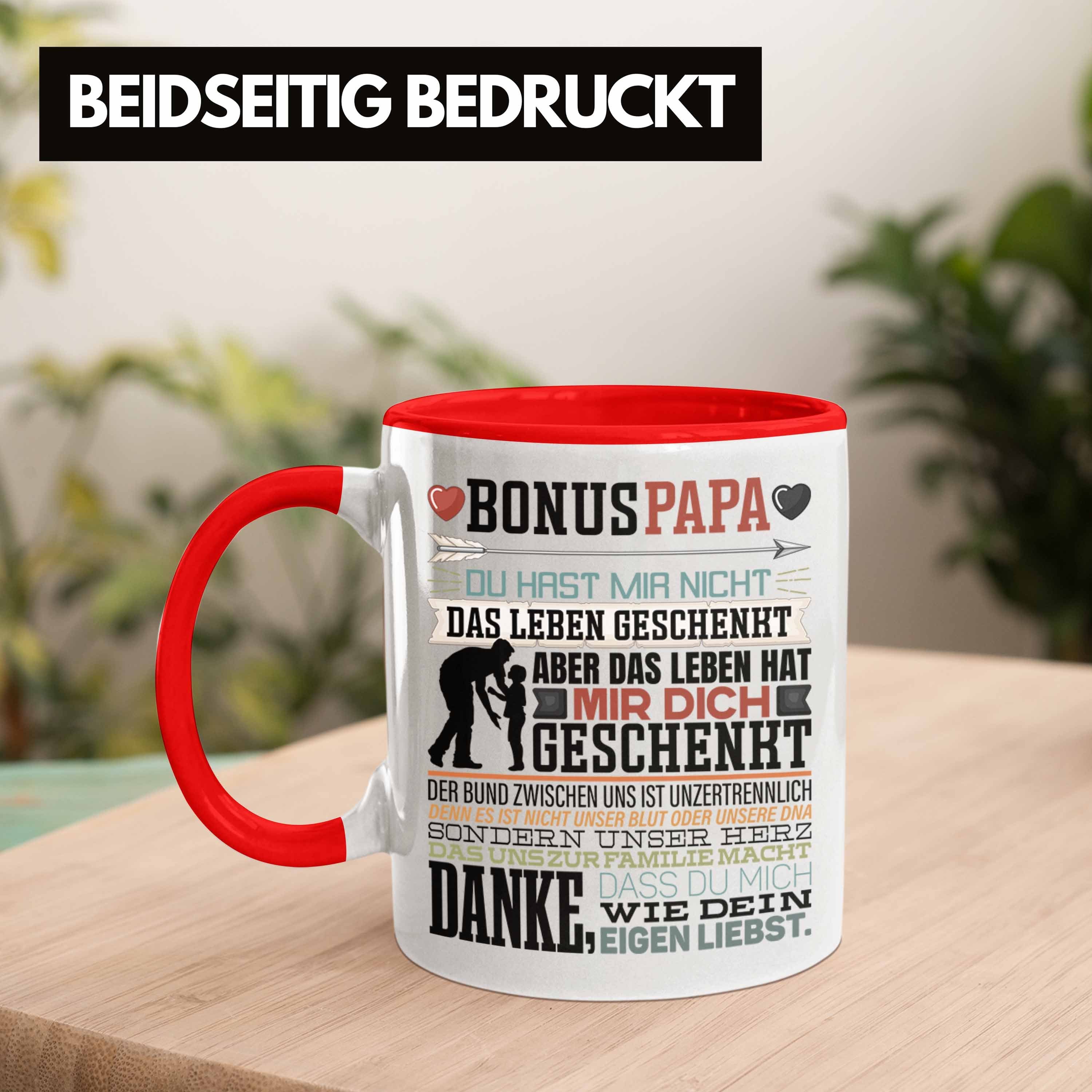 Tasse Tasse Spr Stiefvater Rot Bonus Vatertag Stiefvater Lustiger Papa Geschenk Trendation