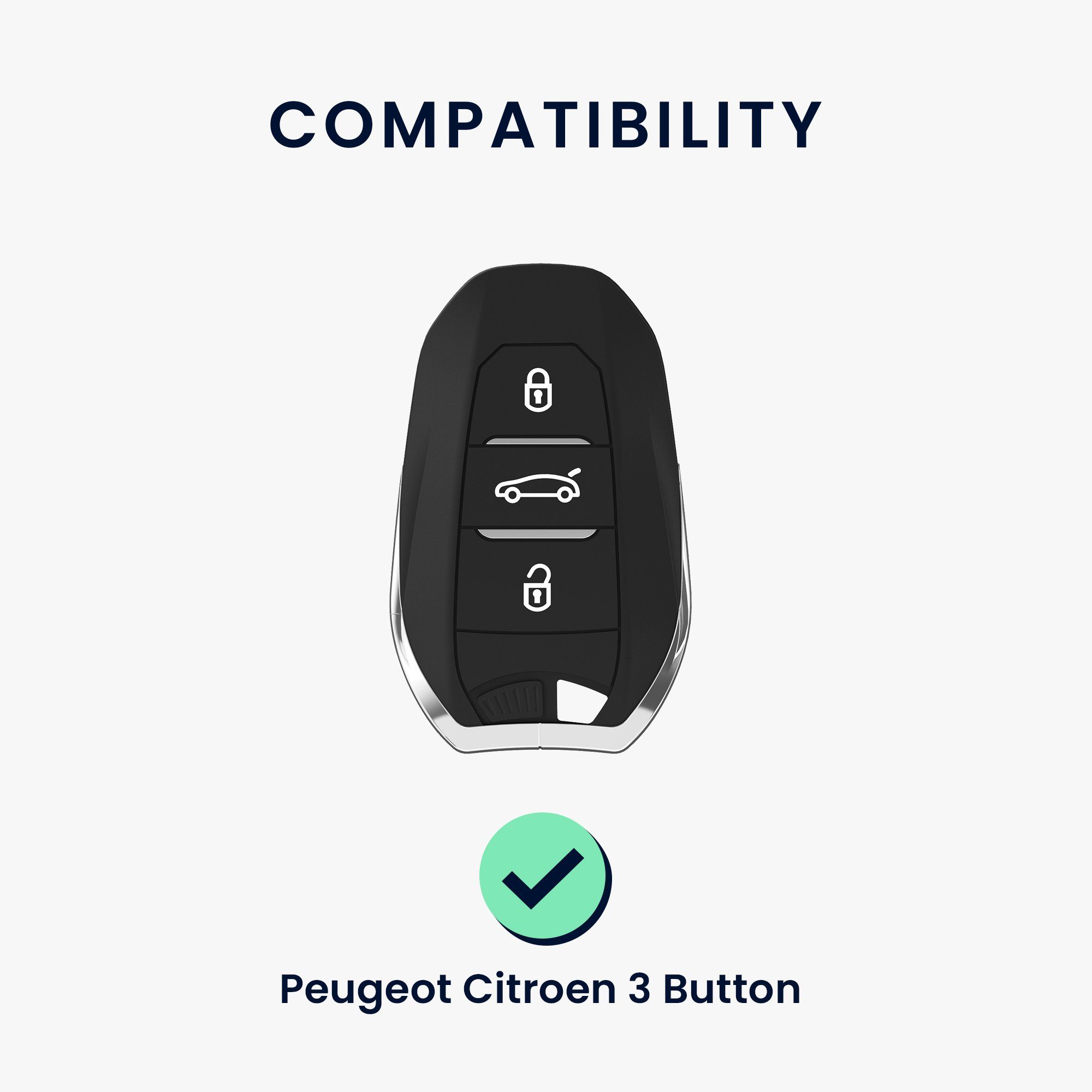 Case Peugeot Hülle Kunstleder Schlüsselhülle Autoschlüssel Citroen, Schlüssel für Cover kwmobile Schlüsseltasche