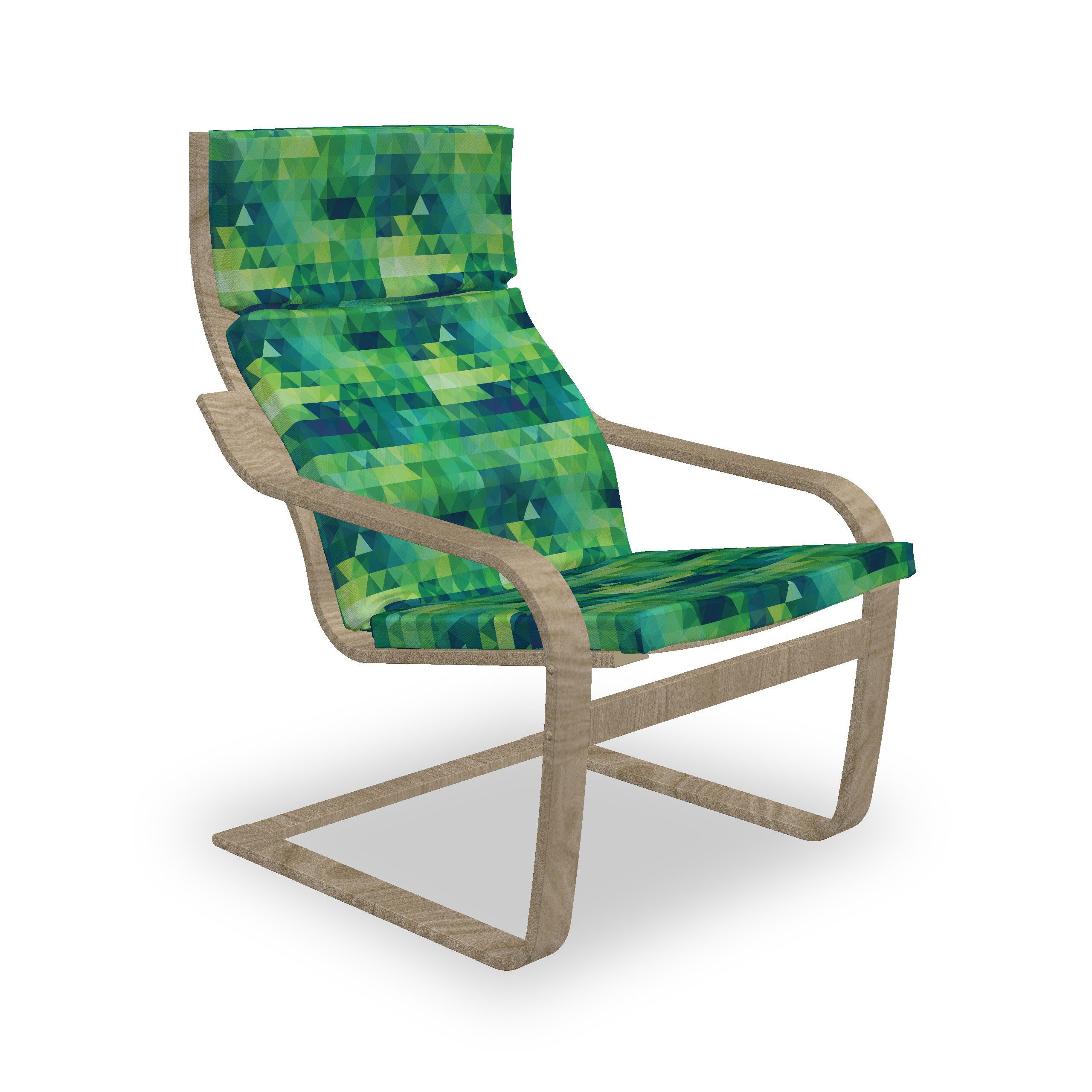 Hakenschlaufe Sitzkissen Abakuhaus und mit Triangles mit Monochrome Mosaik Stuhlkissen Reißverschluss, Grüne Stuhlkissen