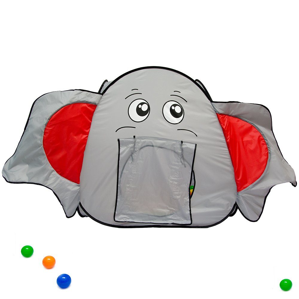 LittleTom Spielzelt mit Tunnel - Pop Up Kinderspielzelt - Bällebad Zelt Indoor Outdoor Faltbares Garten Kinderzelt ohne Bällebadbälle - Ballzelt mit Tasche