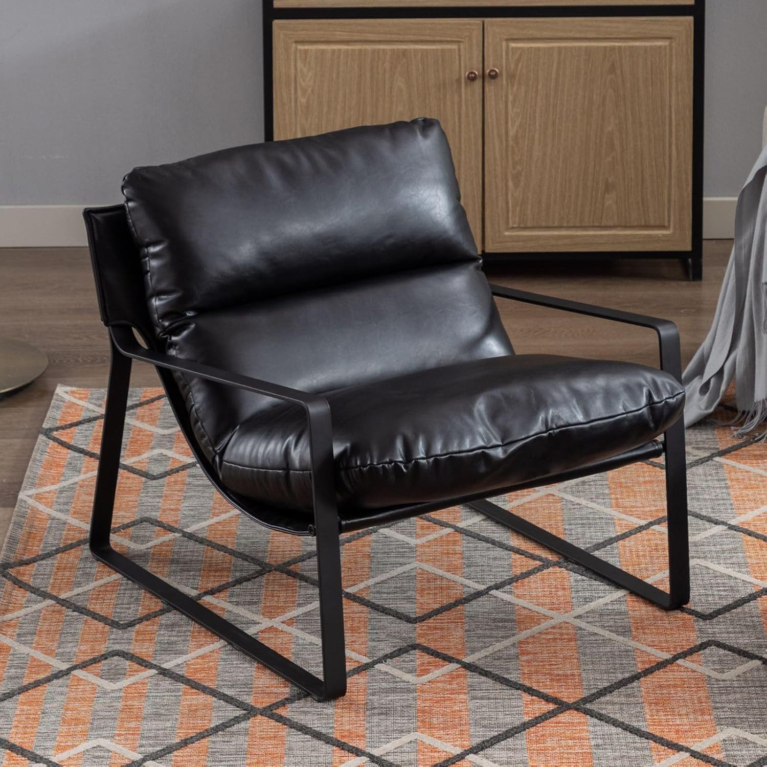 CHAIRUS Loungesessel Moderner PU-Leder/ Chenille Ohrensessel günstig online kaufen