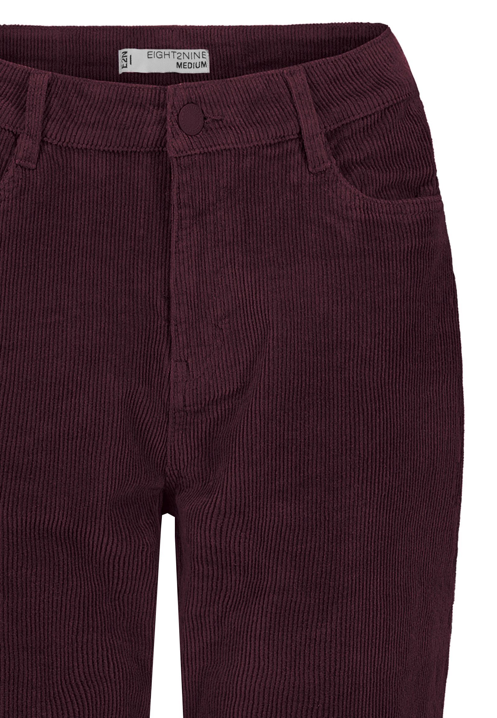 Eight2Nine Stoffhose Damen Kordhose MOM Fit mit Aufschlag 5 Pocket, Gürtelschlaufen