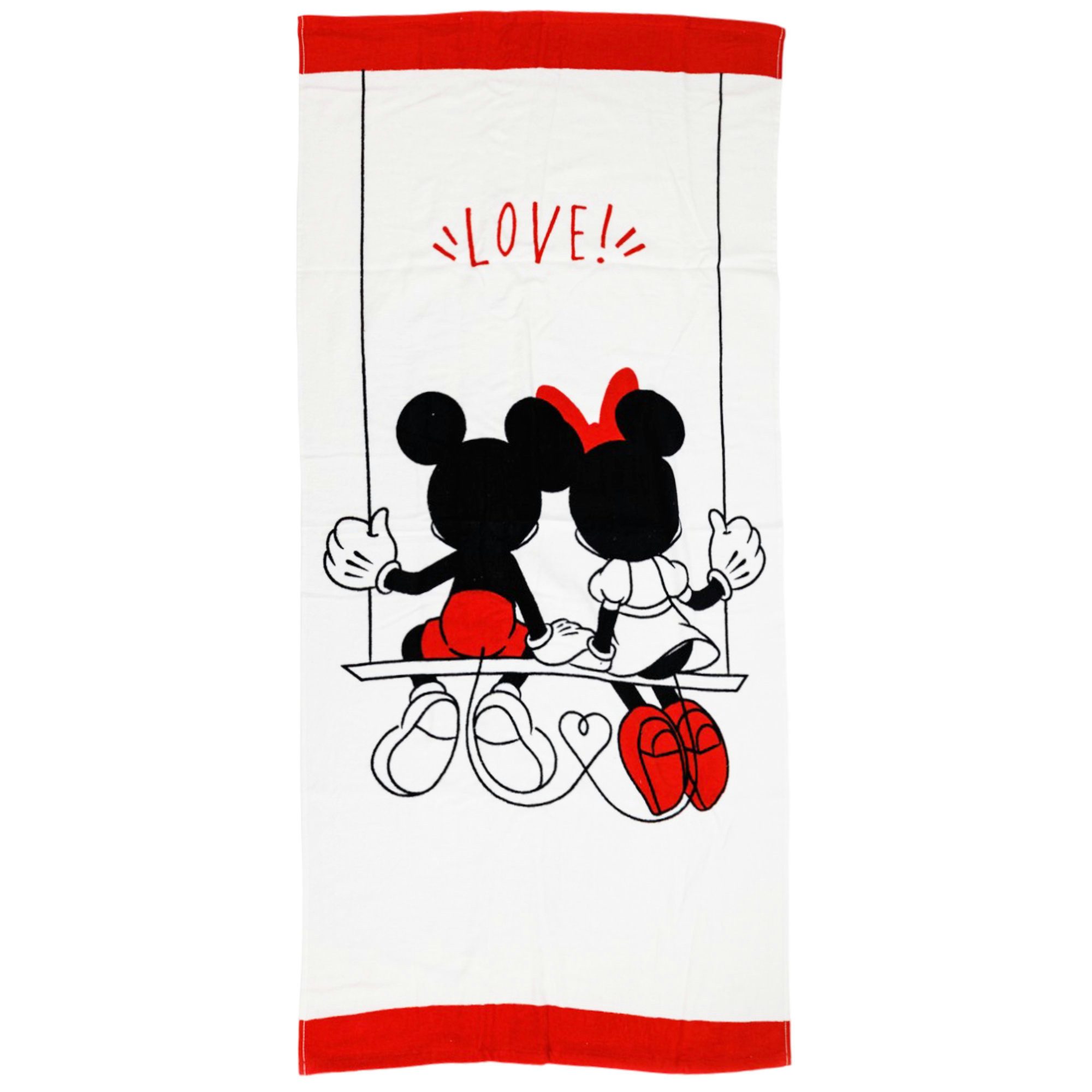 Disney Strandtuch Disney Minnie und Mickey Maus Badetuch XL Strandtuch, 70x140 cm, 100% Baumwolle