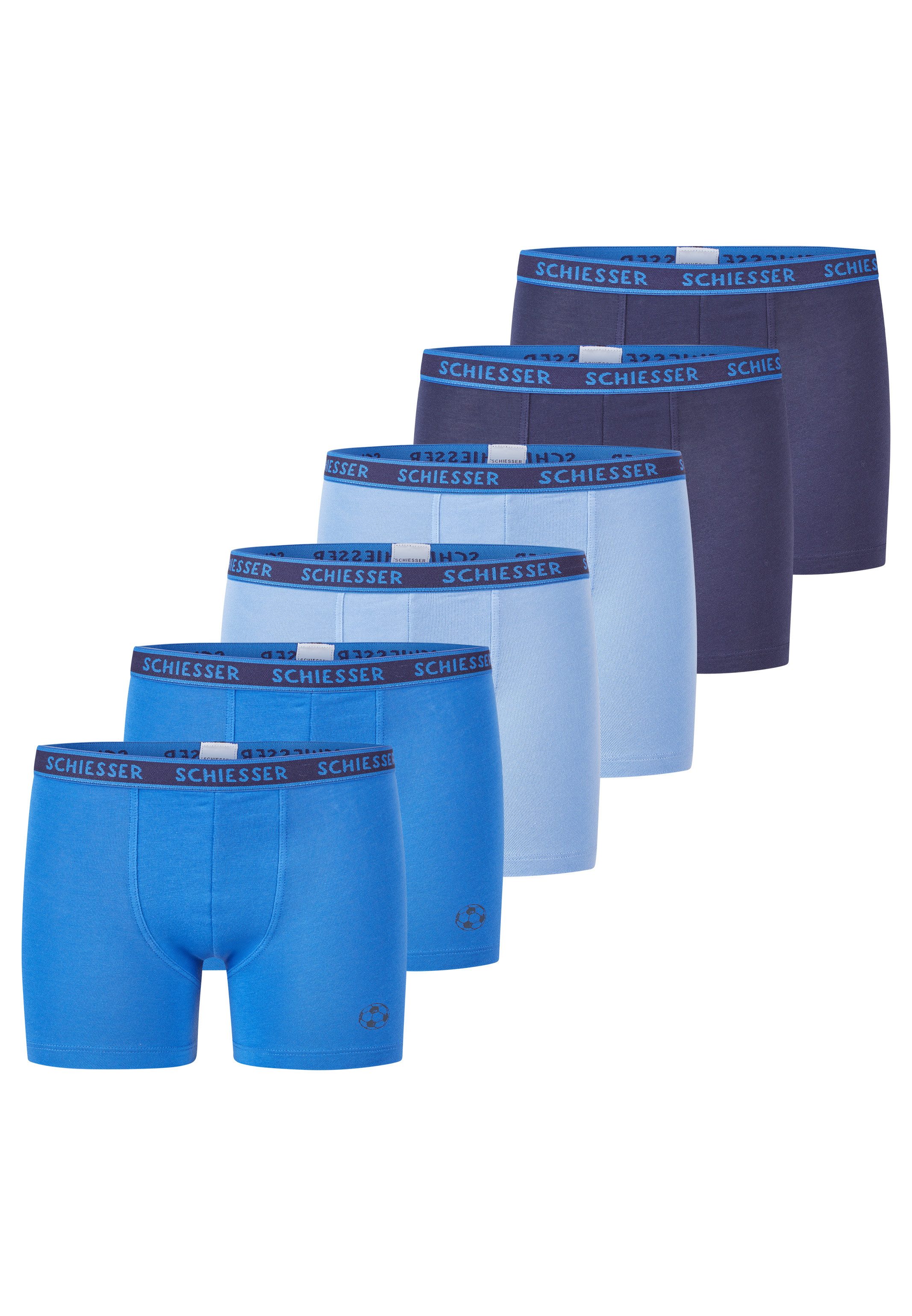 Schiesser Retro Boxer 6er Pack Kids Boys 95/5 Organic Cotton (Spar-Set, 6-St) Retro Short / Pant - Baumwolle - ohne Eingriff