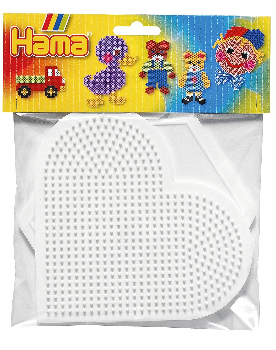 Hama Perlen Bügelperlen Stiftplatten Herz & Sechseck, 2 Stück