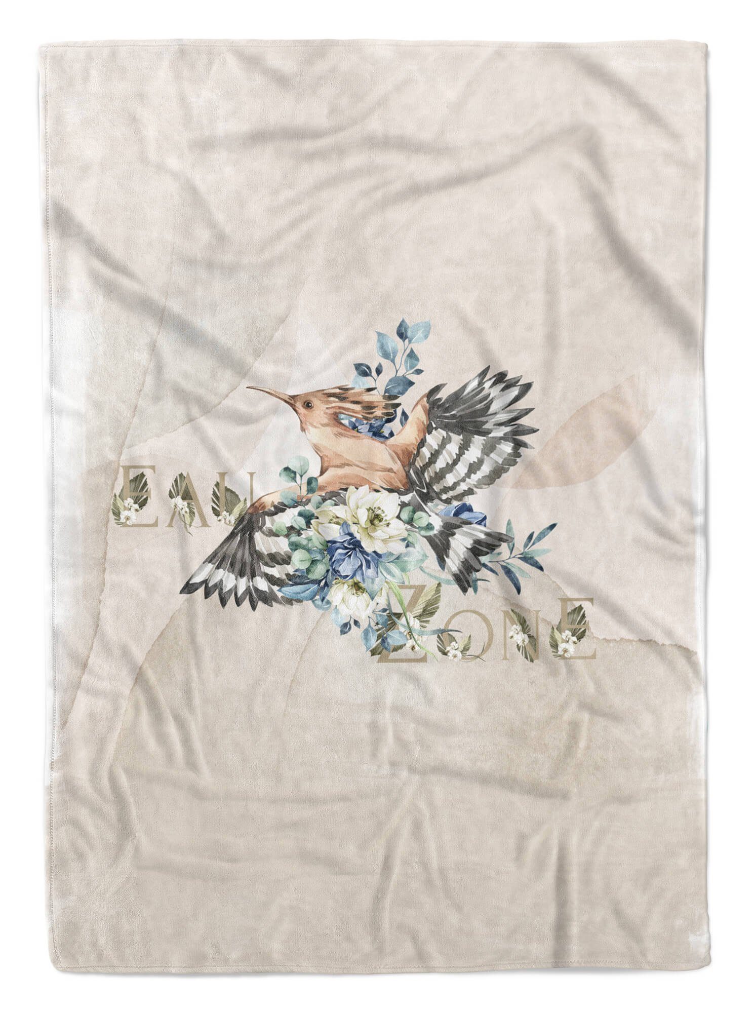 Handtuch Strandhandtuch Einzigarti, Handtücher Motiv Blumen Handtuch Art (1-St), Blüten Sinus Baumwolle-Polyester-Mix Kuscheldecke Saunatuch Wiedehopf schönes