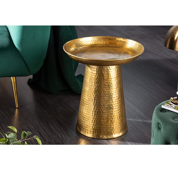 riess-ambiente Beistelltisch ORIENT 46cm gold (1-St) Wohnzimmer · Metall · rund · Handarbeit · Hammerschlag Design
