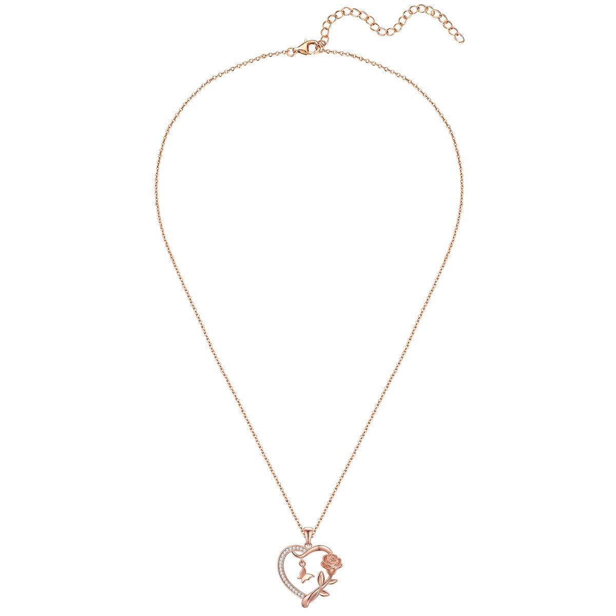 Rafaela Donata Silberkette Herz/Schmetterling/Rose roségold, mit günstig online kaufen