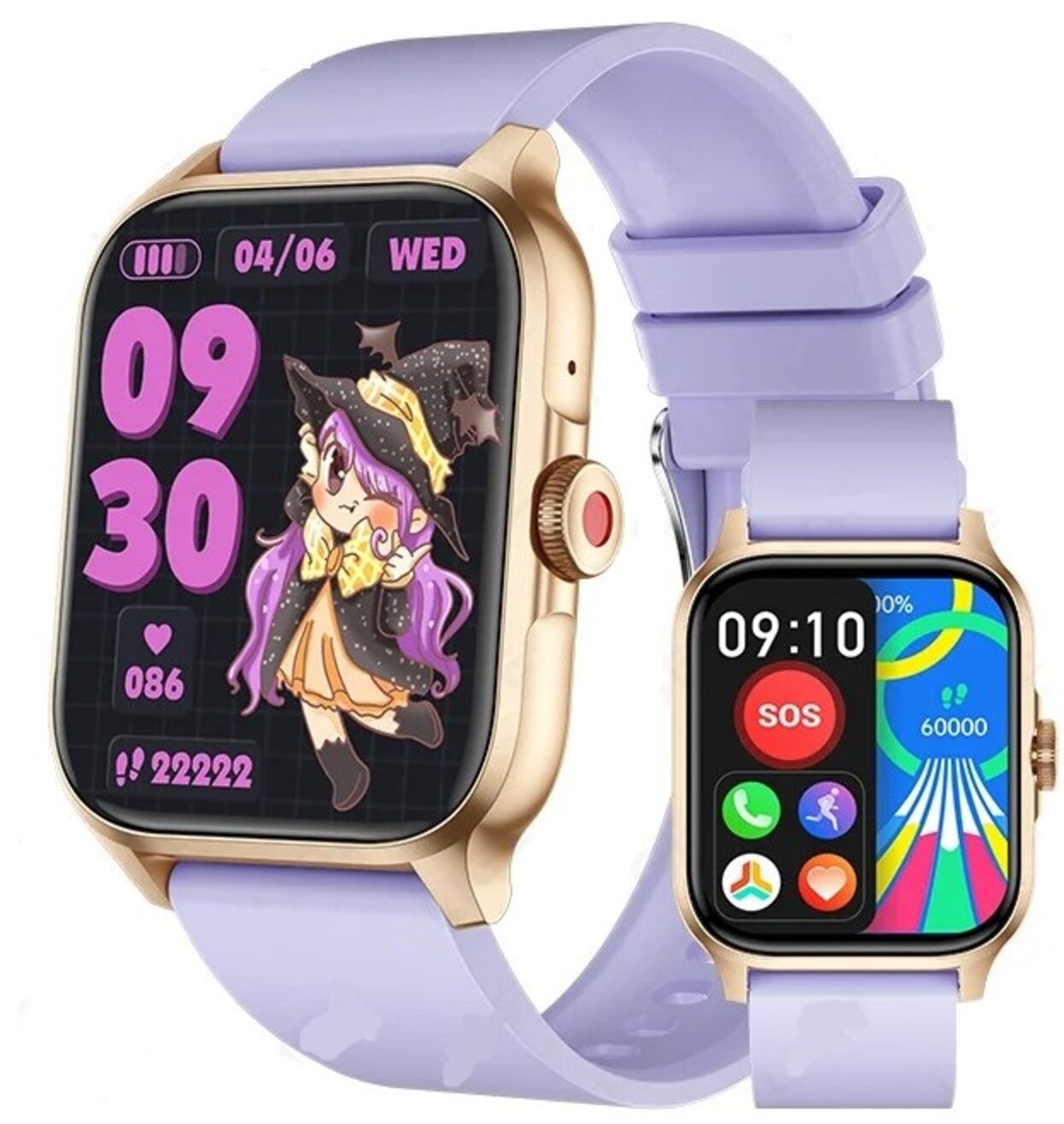 Nagham Ghazal Aswad Smartwatch Luxus Bluetooth Anruf Sport Wasserdichte 1,85 Zoll 2025 Smartwatch (3,8cm cm)