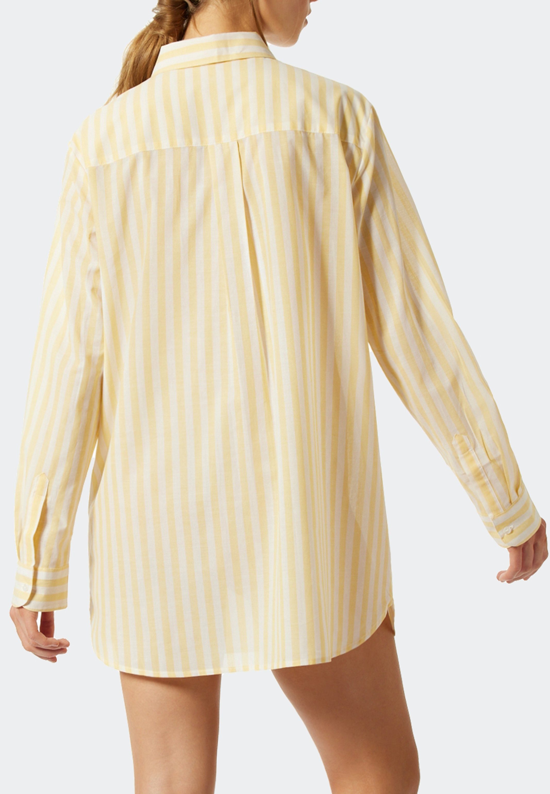 Gelb - Pyjama Schiesser Story - Baumwolle Nachthemd (1-tlg) Nachthemd