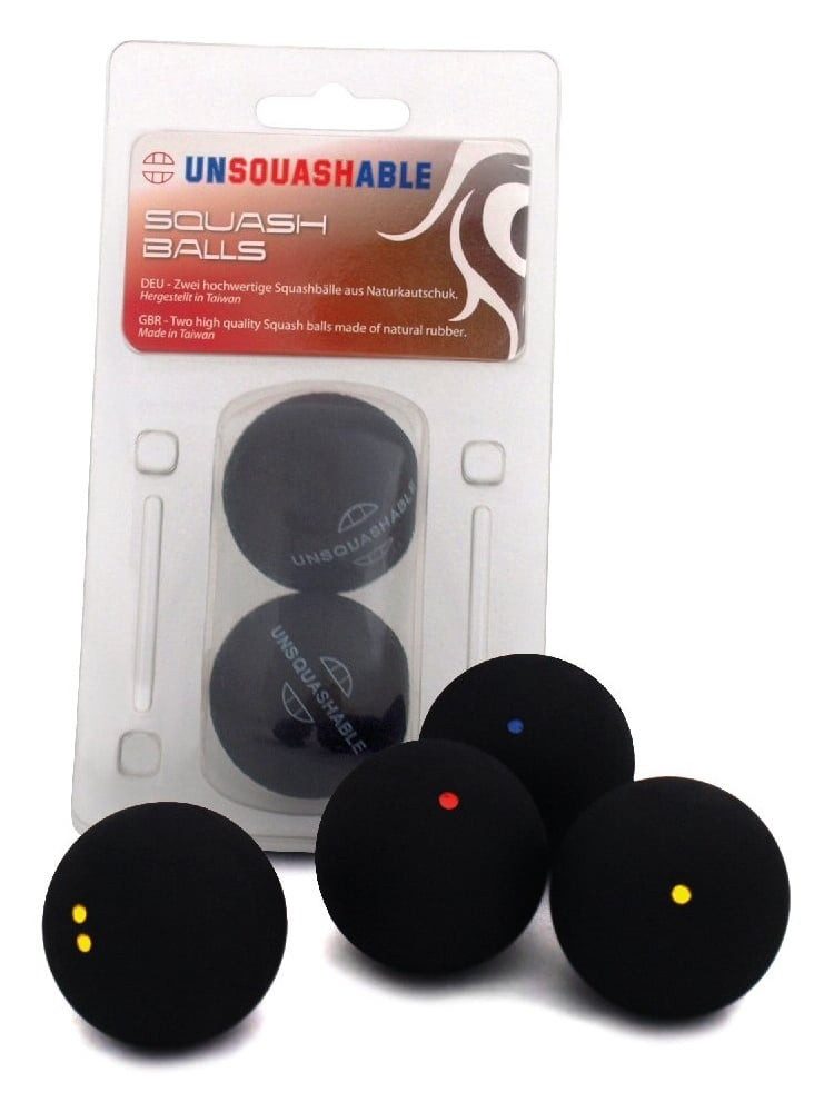 Unsquashable Squashball (1 blauer Punkt, Speed schnell) 2 Stück in Blister