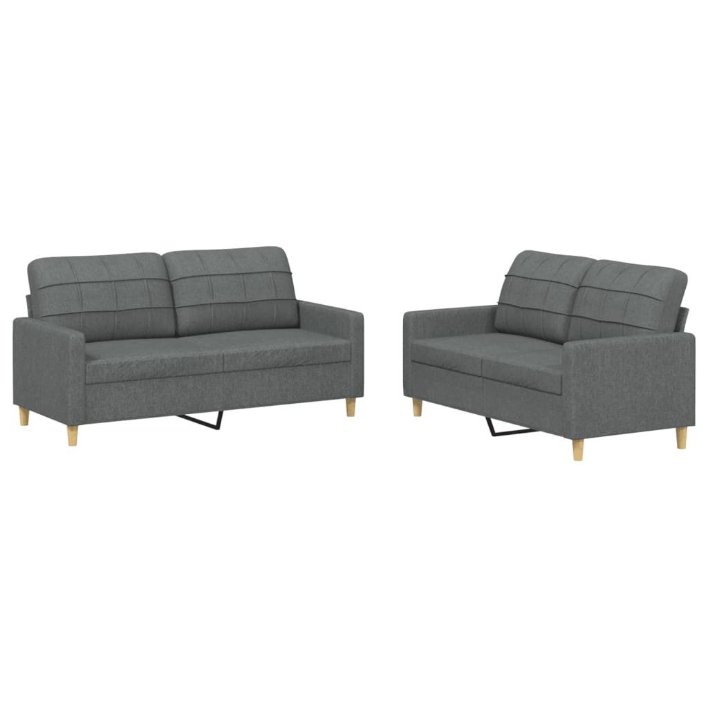 vidaXL Sofa 2-tlg. Sofagarnitur mit Kissen günstig online kaufen