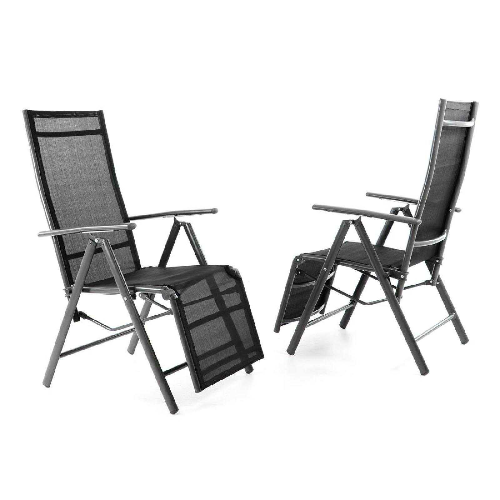 VCM Gartenstuhl 2er Hochlehner Gartenstuhl Fußstütze Stuhl