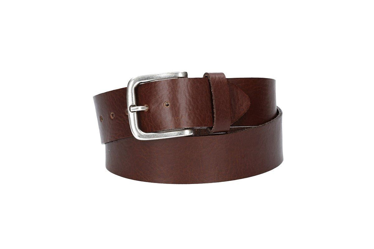 kiddybelts Ledergürtel Ledergürtel Kids 30mm in Braun mit Dornschließe in Silber (KB11-690, 1-St) sehr weiches Vollrindleder