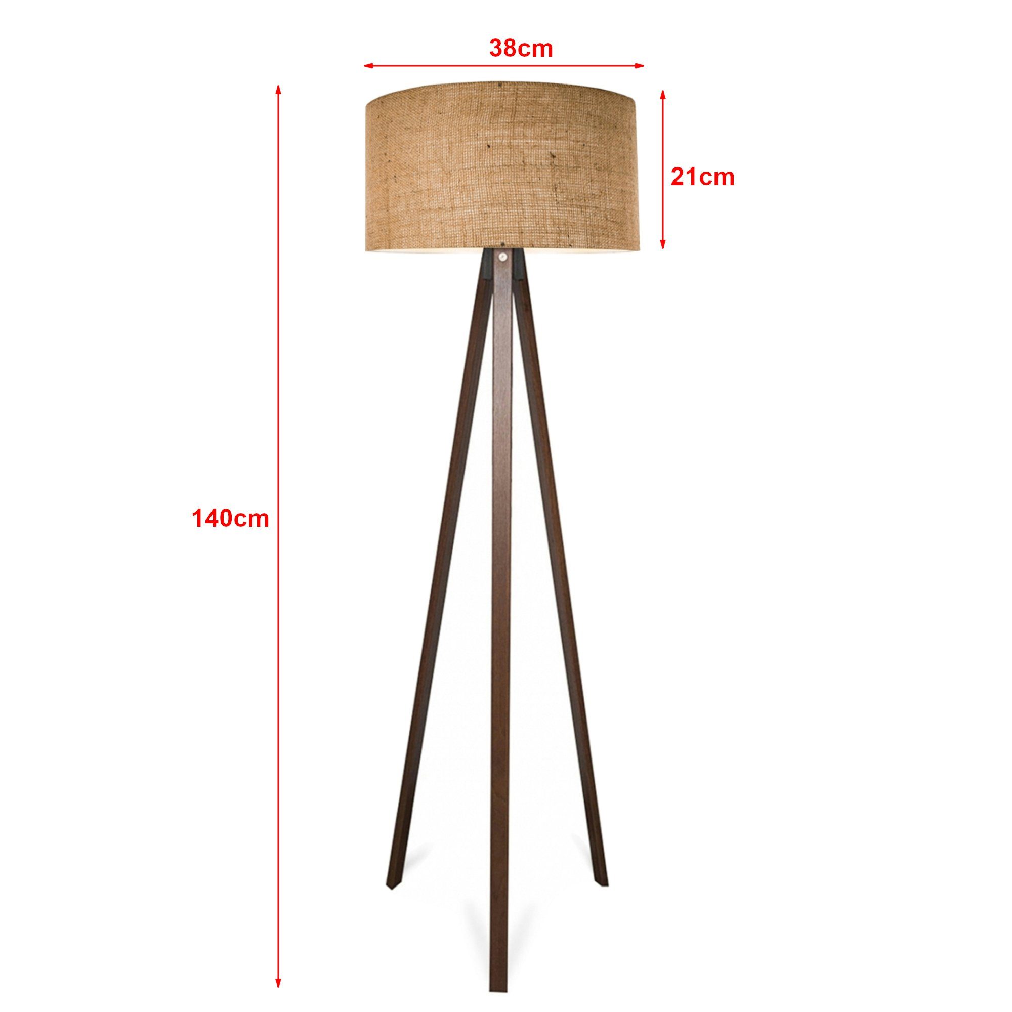 lux.pro Stehlampe, ohne Leuchtmittel, »Newport« Stehleuchte 1 x E27 Braun