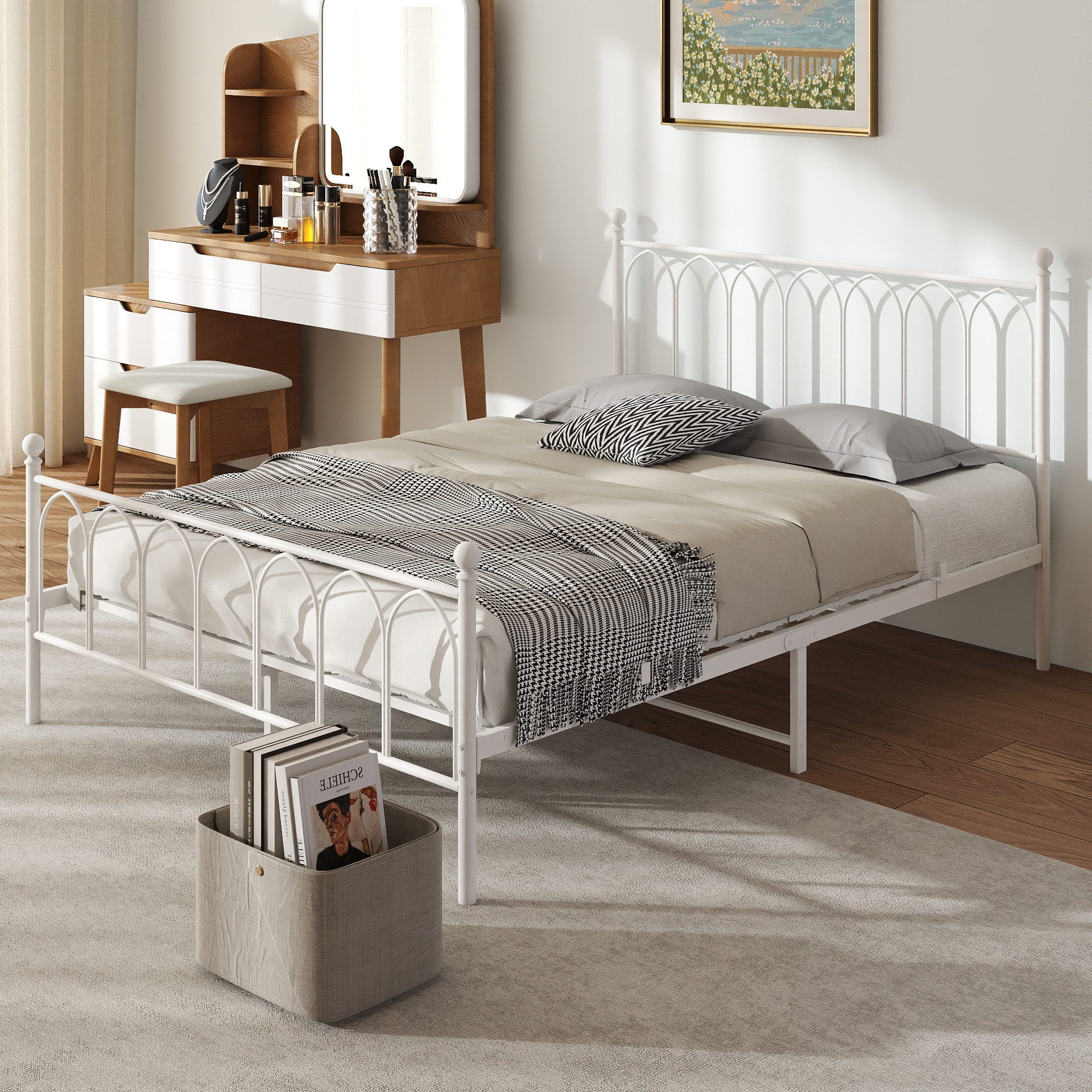 REDOM Metallbett Jugendbett mit Lattenrost ohne günstig online kaufen