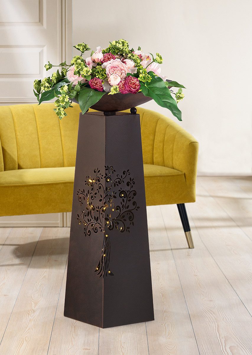 MF Dekoschale Schalenständer Lebensbaum Metall Braun Baum Höhe 95cm (1 St) – Bild 2 von 5
