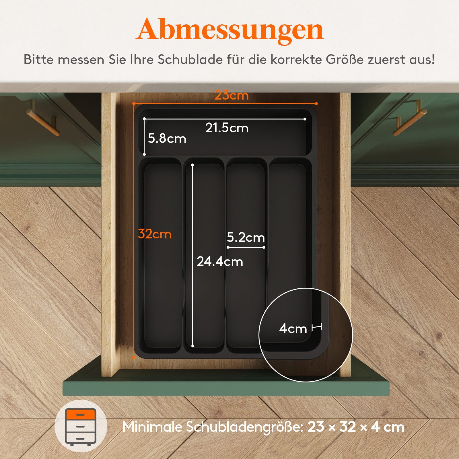 Lifewit Besteckeinsatz Küche Besteckkasten für Schubladen, günstig online kaufen