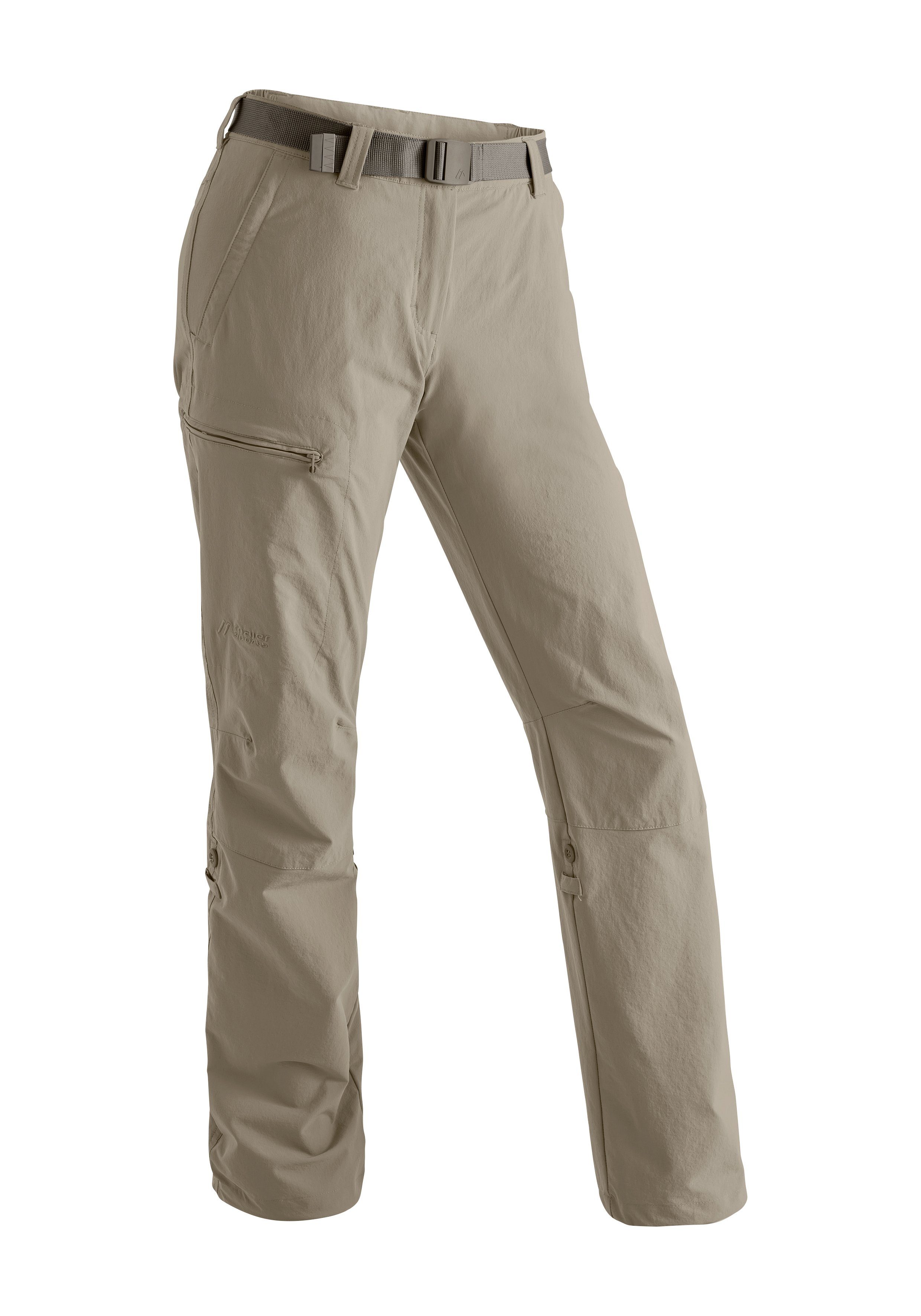 Maier Sports Funktionshose Lulaka Damen Wanderhose, atmungsaktive Outdoor-Hose mit Roll up Funktion beige