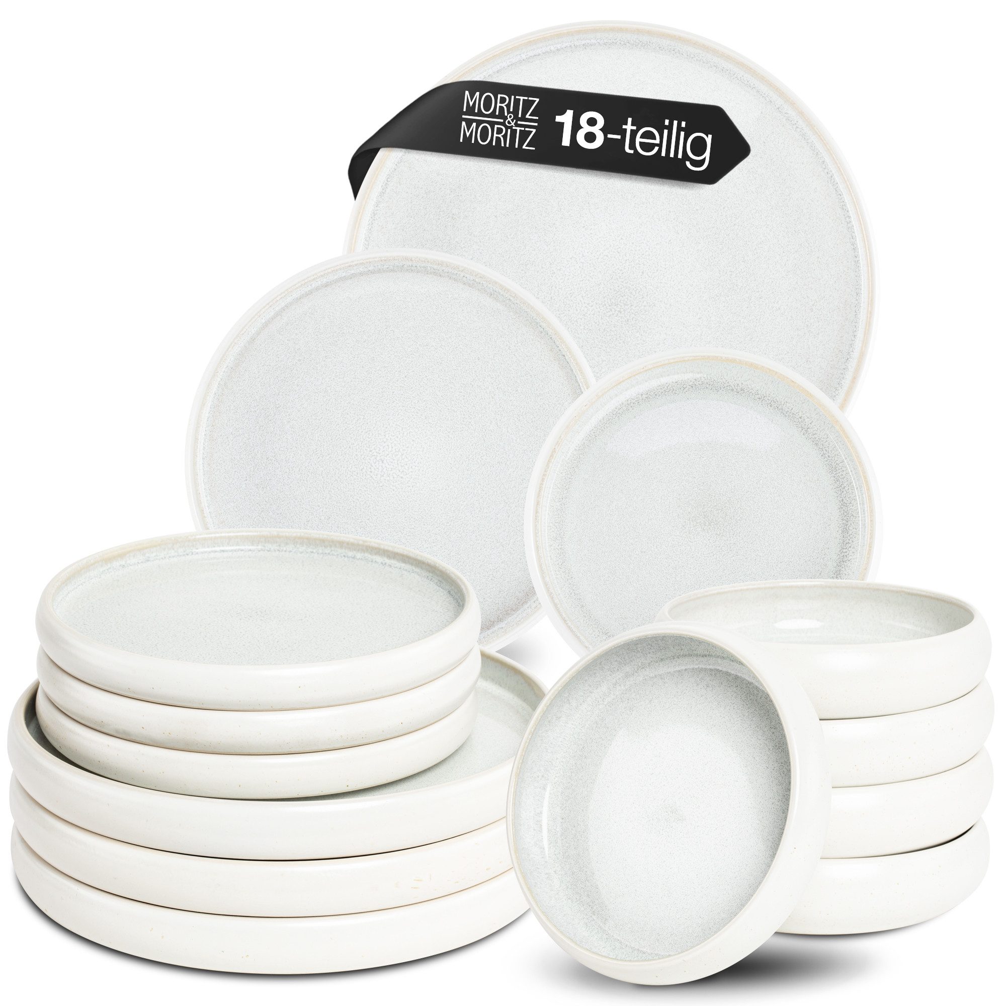 Tafelservice Moritz & Moritz SOLID UNI creme Geschirrset 18 tlg.