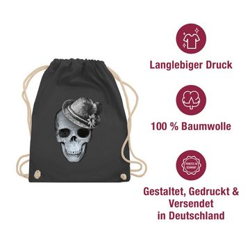 Shirtracer Turnbeutel Totenkopf mit Filzhut, Mode für Oktoberfest Tasche